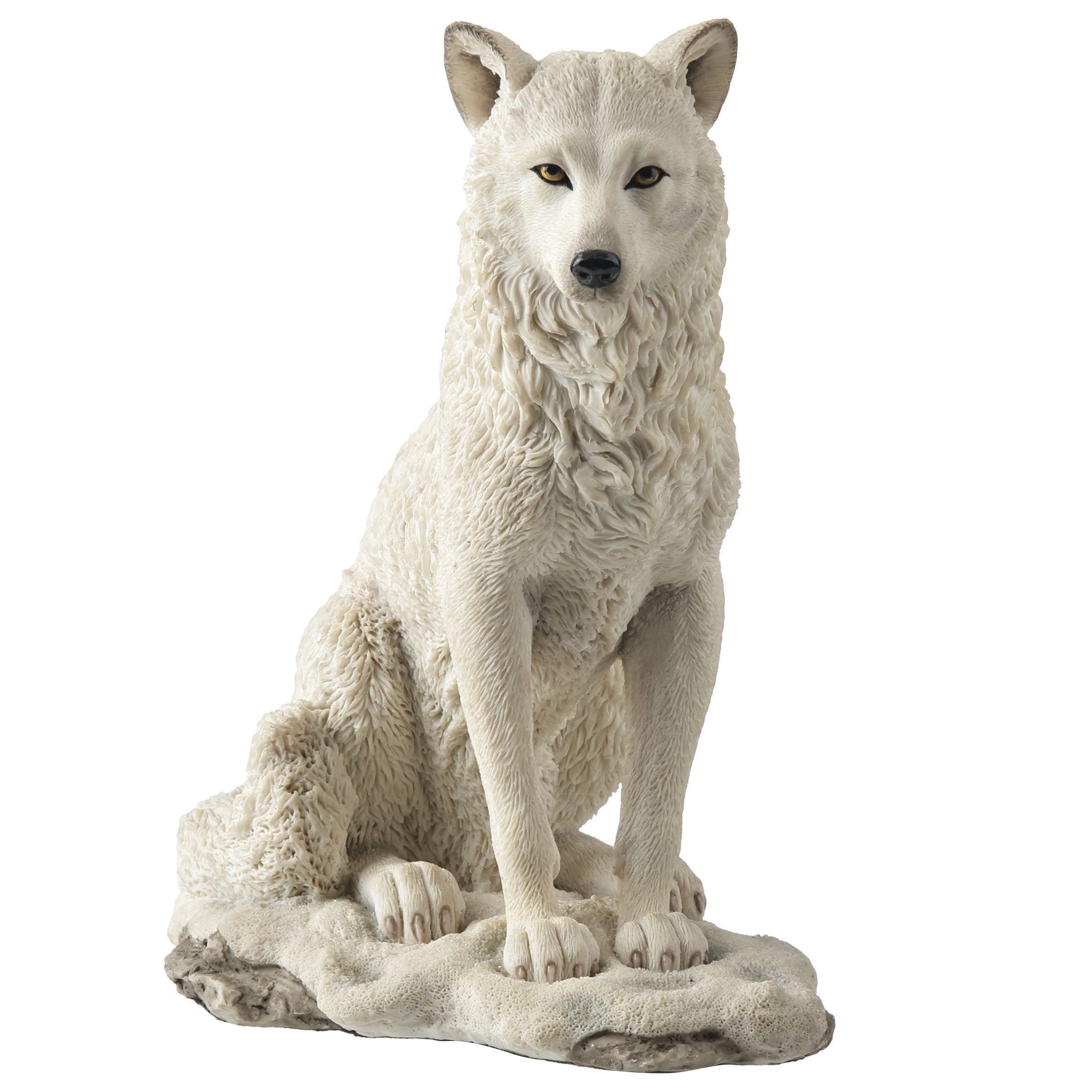 White Wolf Sitting In Snow