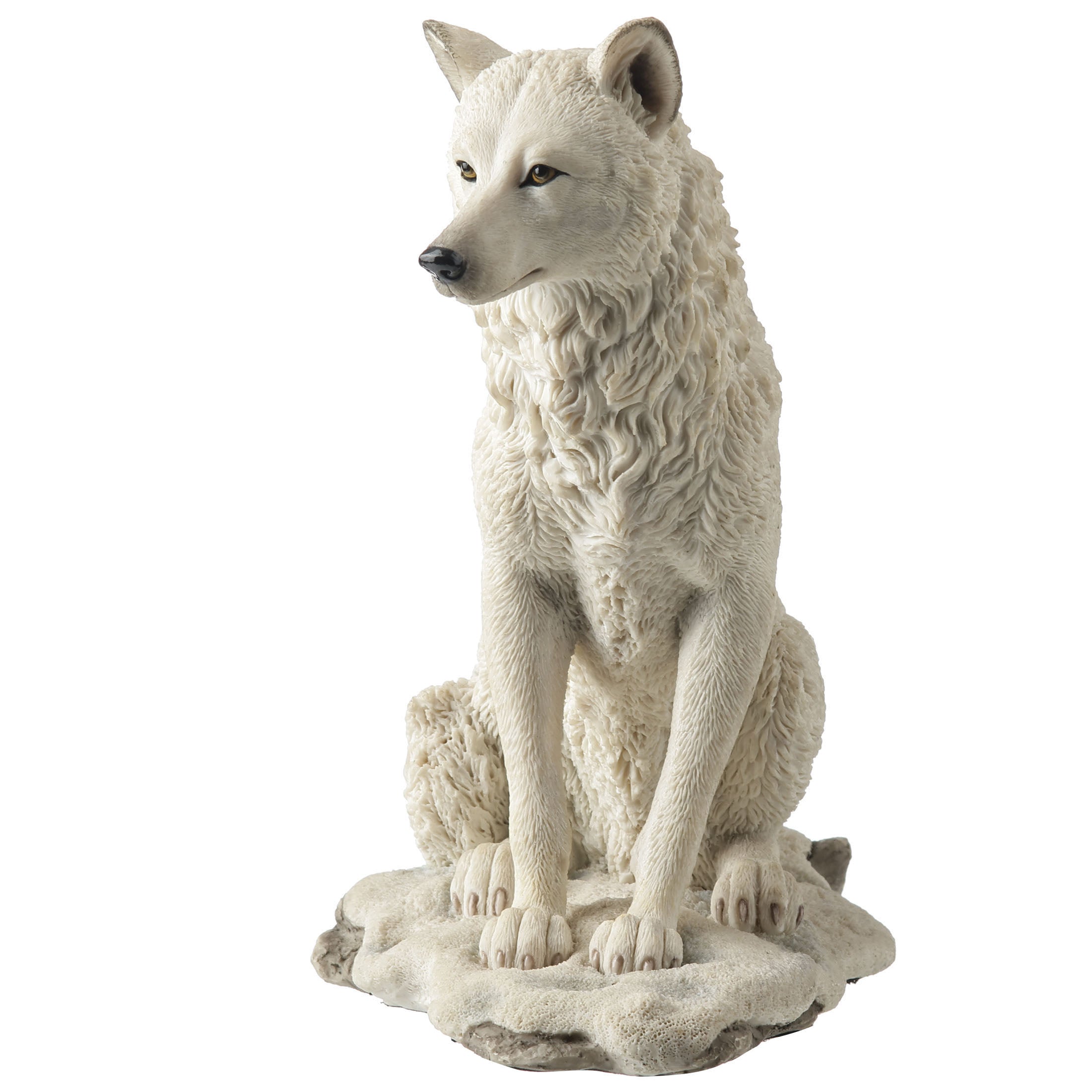 White Wolf Sitting In Snow