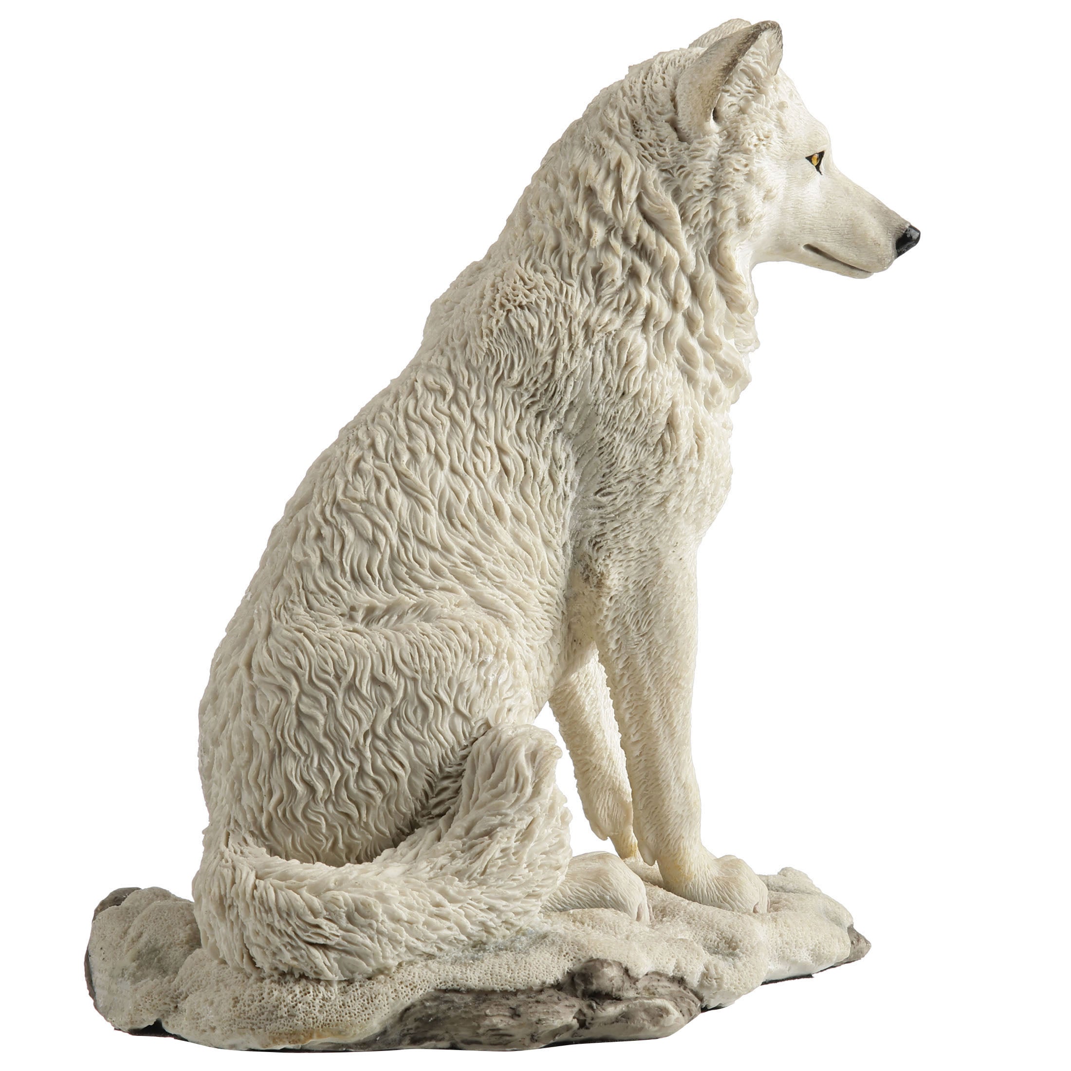 White Wolf Sitting In Snow