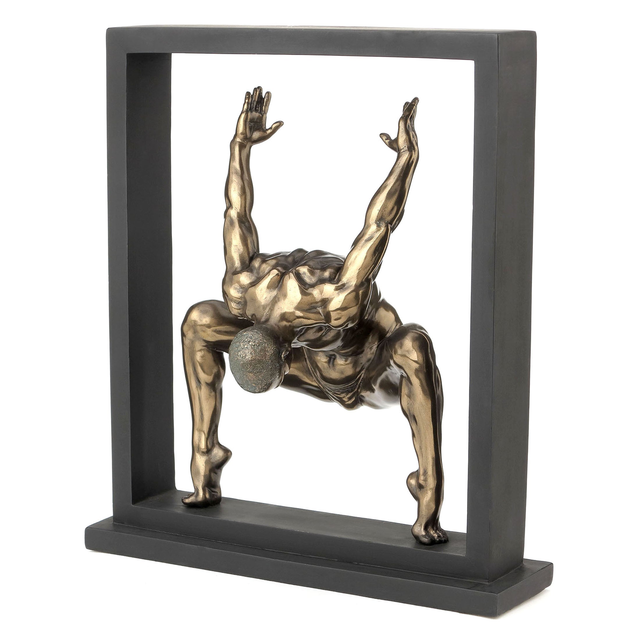 Nude Male Crouching Point Toe Squat In The Frame With Arms Stretch Back (Mbz+Color)