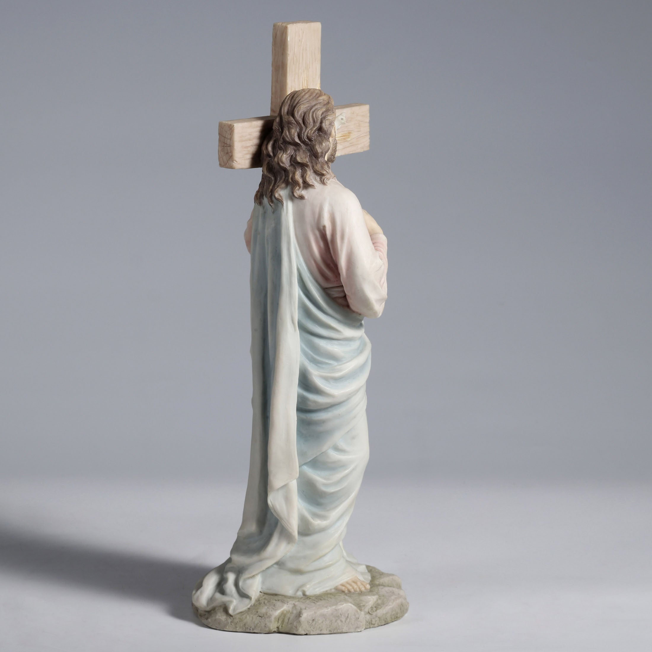 Jesus With Sacred Heart Leaning On The Dove Cross (Light Color)