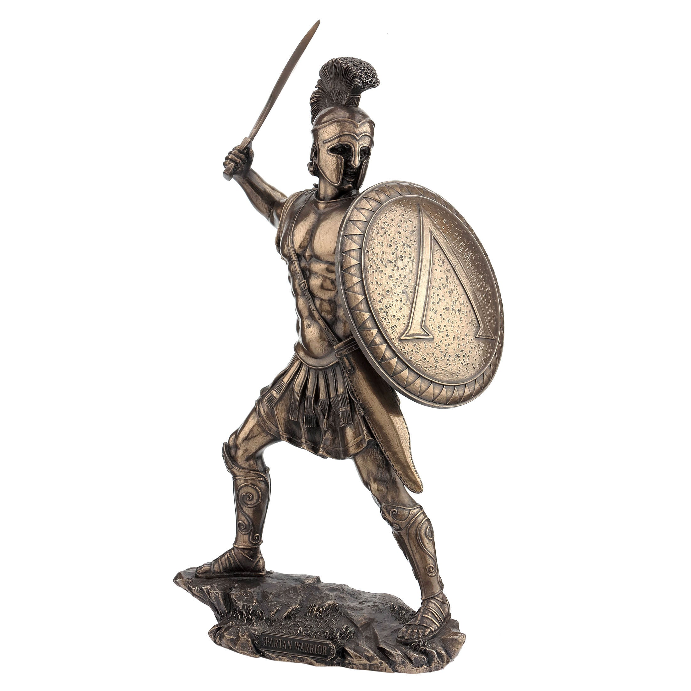 Spartan Warrior With Sword And Hoplite Shield