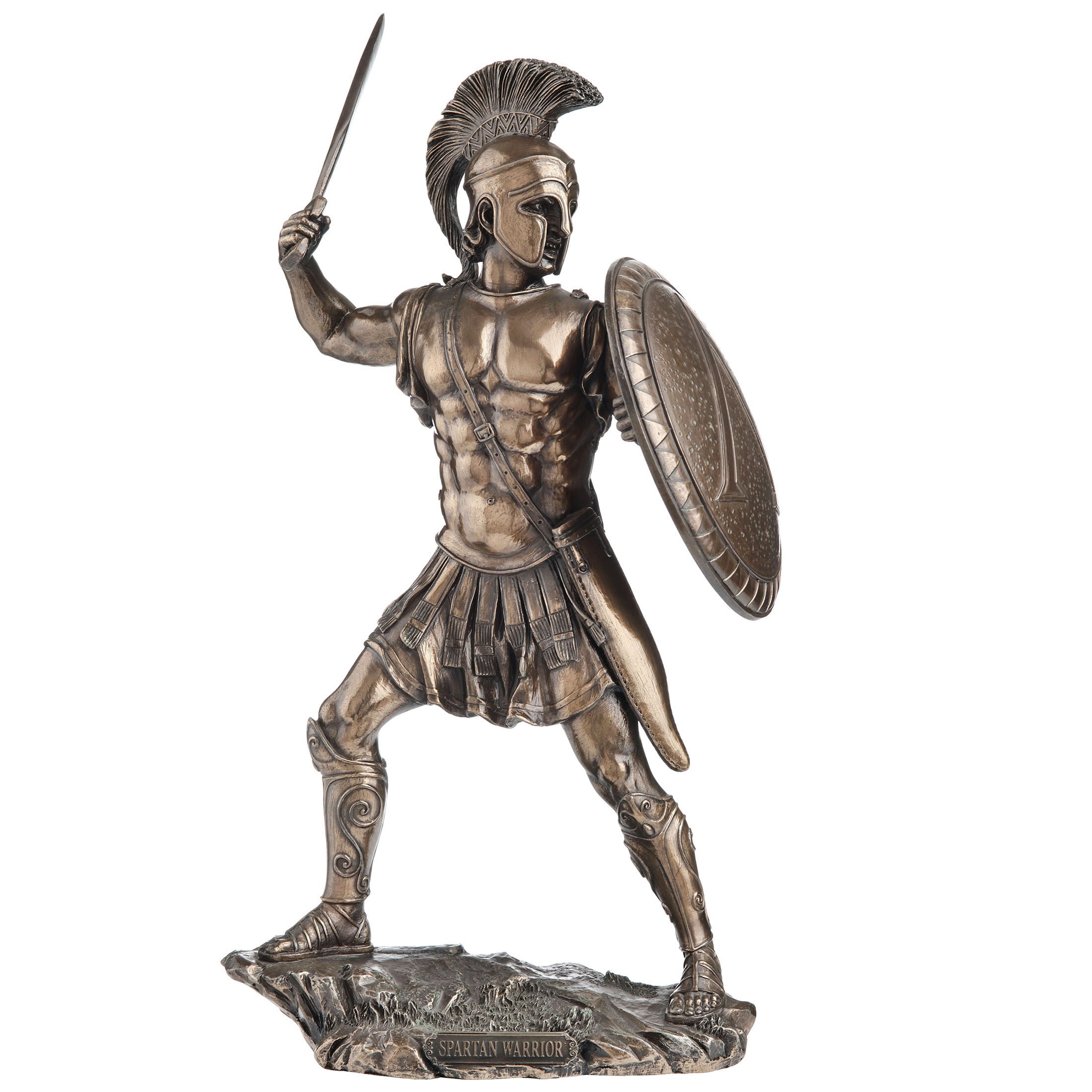 Spartan Warrior With Sword And Hoplite Shield