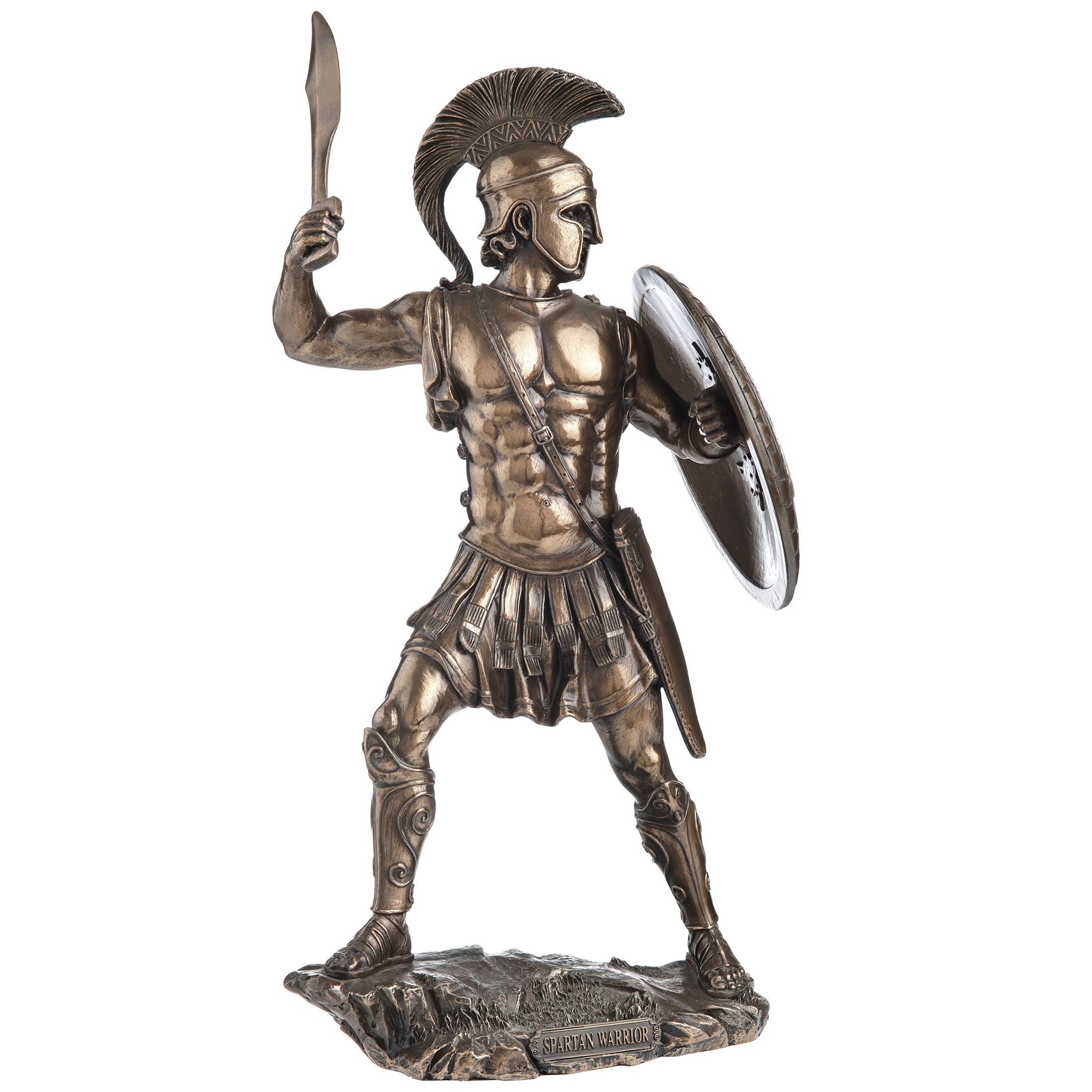 Spartan Warrior With Sword And Hoplite Shield