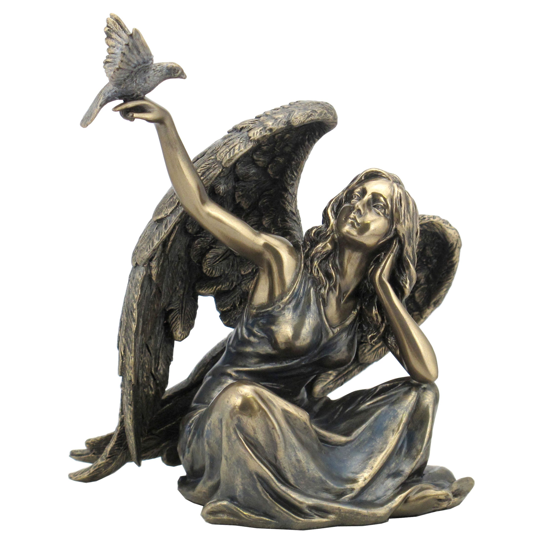 Angel Sitting With Dove On Right Hand (Mbz+Color)