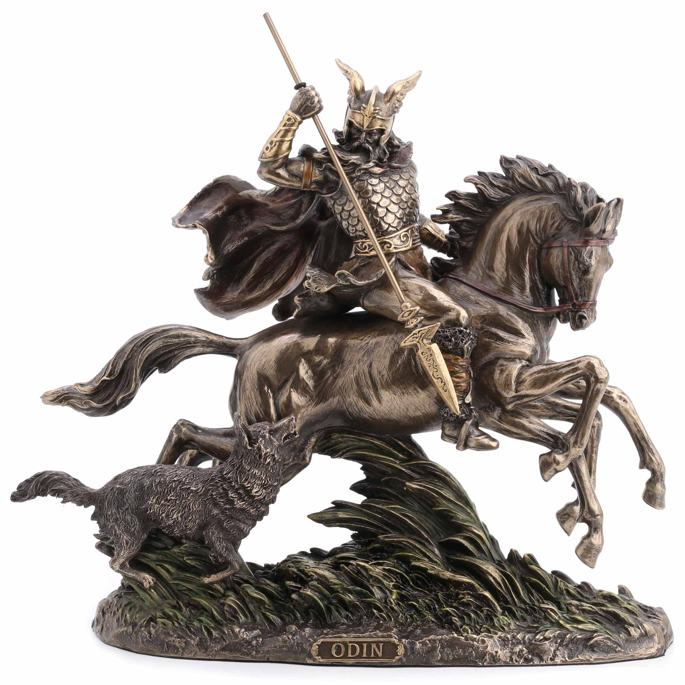Odin Riding Sleipnir Followed By Wolf