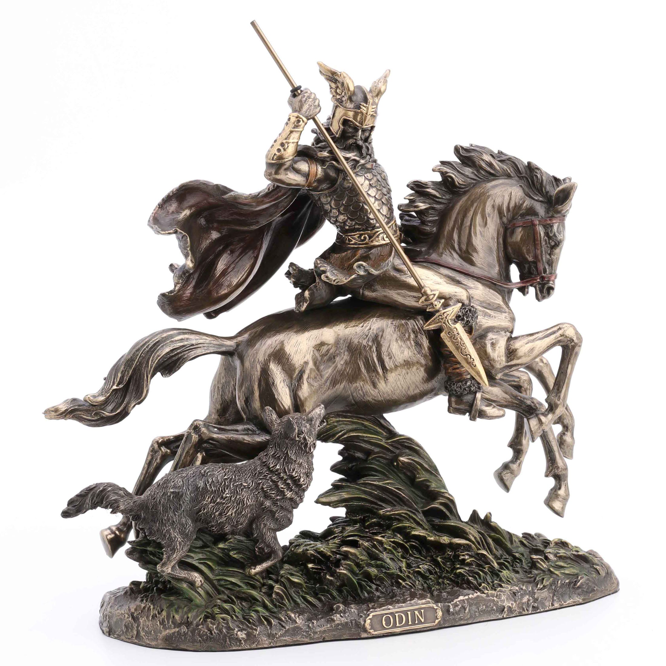 Odin Riding Sleipnir Followed By Wolf