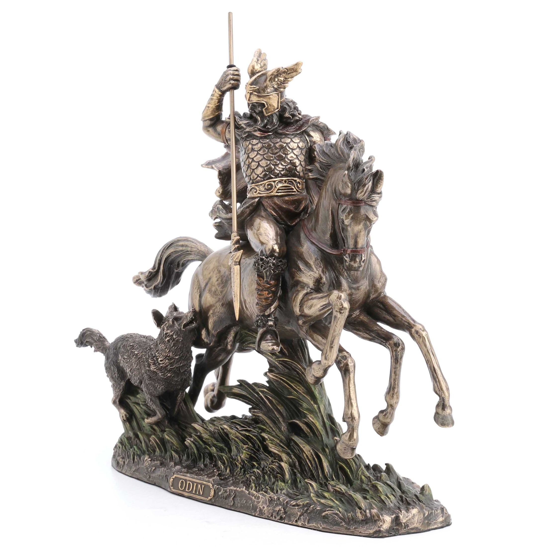 Odin Riding Sleipnir Followed By Wolf