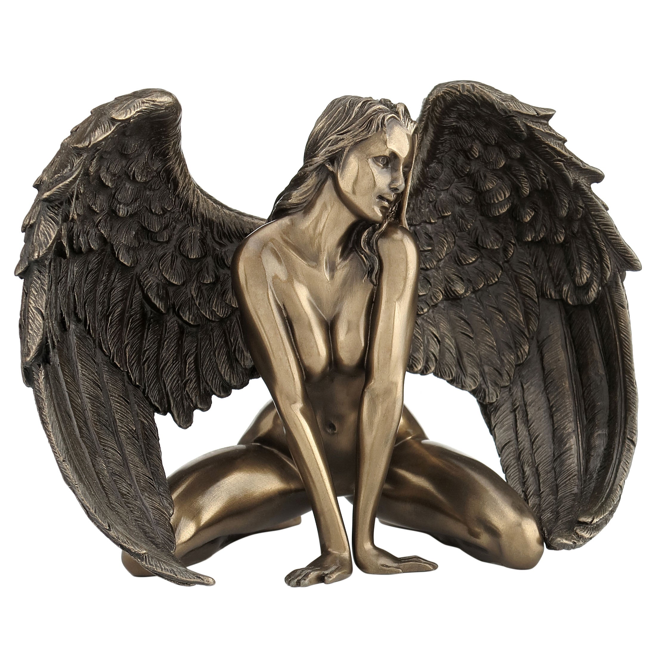 Winged Nude Female Kneeling With Hands In Front (Mbz)