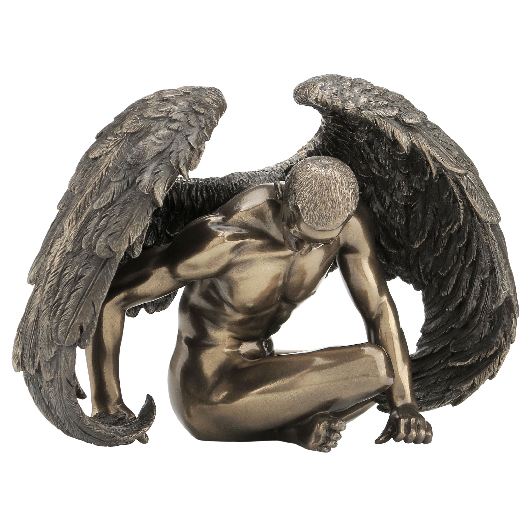 Winged Nude Male Sitting With Hands On The Floor (Mbz)