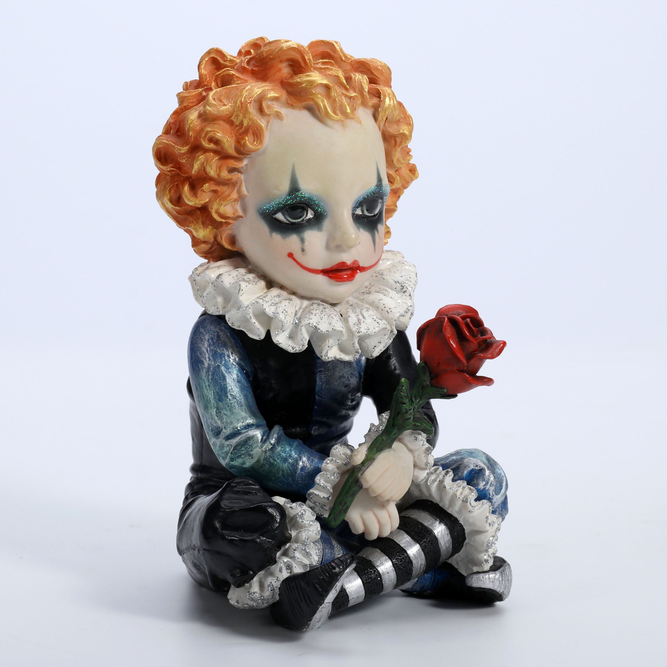 Cosplay Kids Jester Holding A Rose