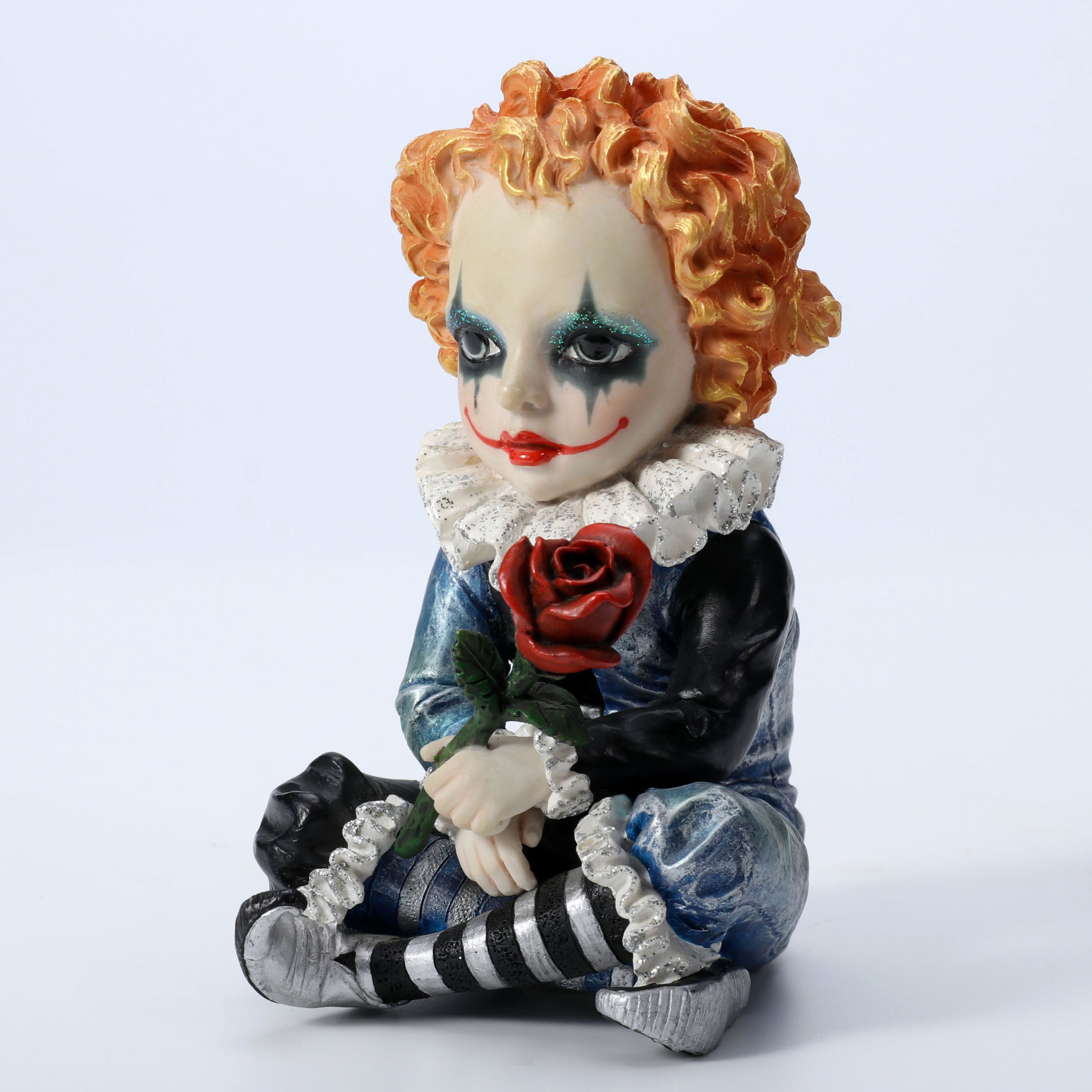 Cosplay Kids Jester Holding A Rose