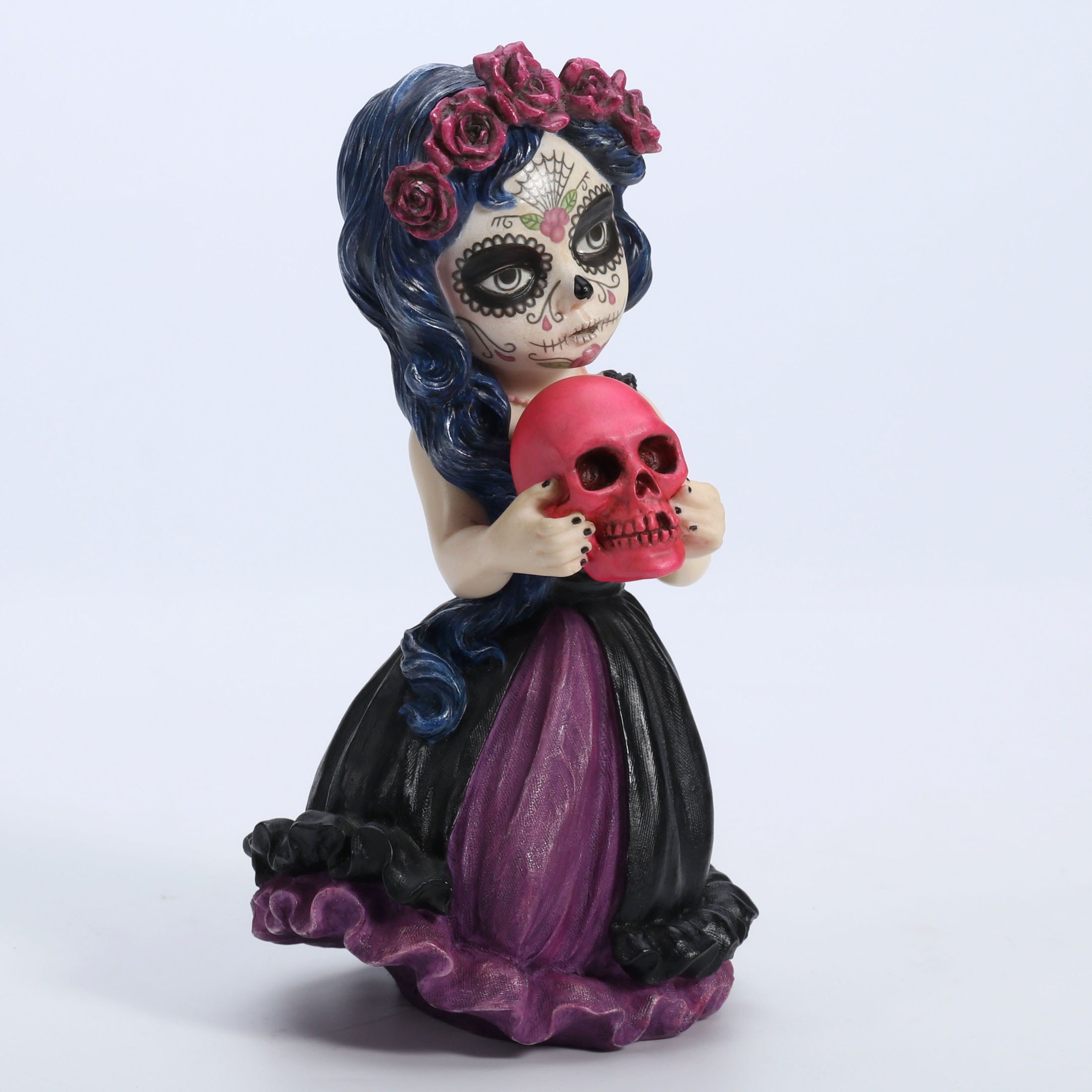 Cosplay Kids Day Of The Dead Holding Pink Skull