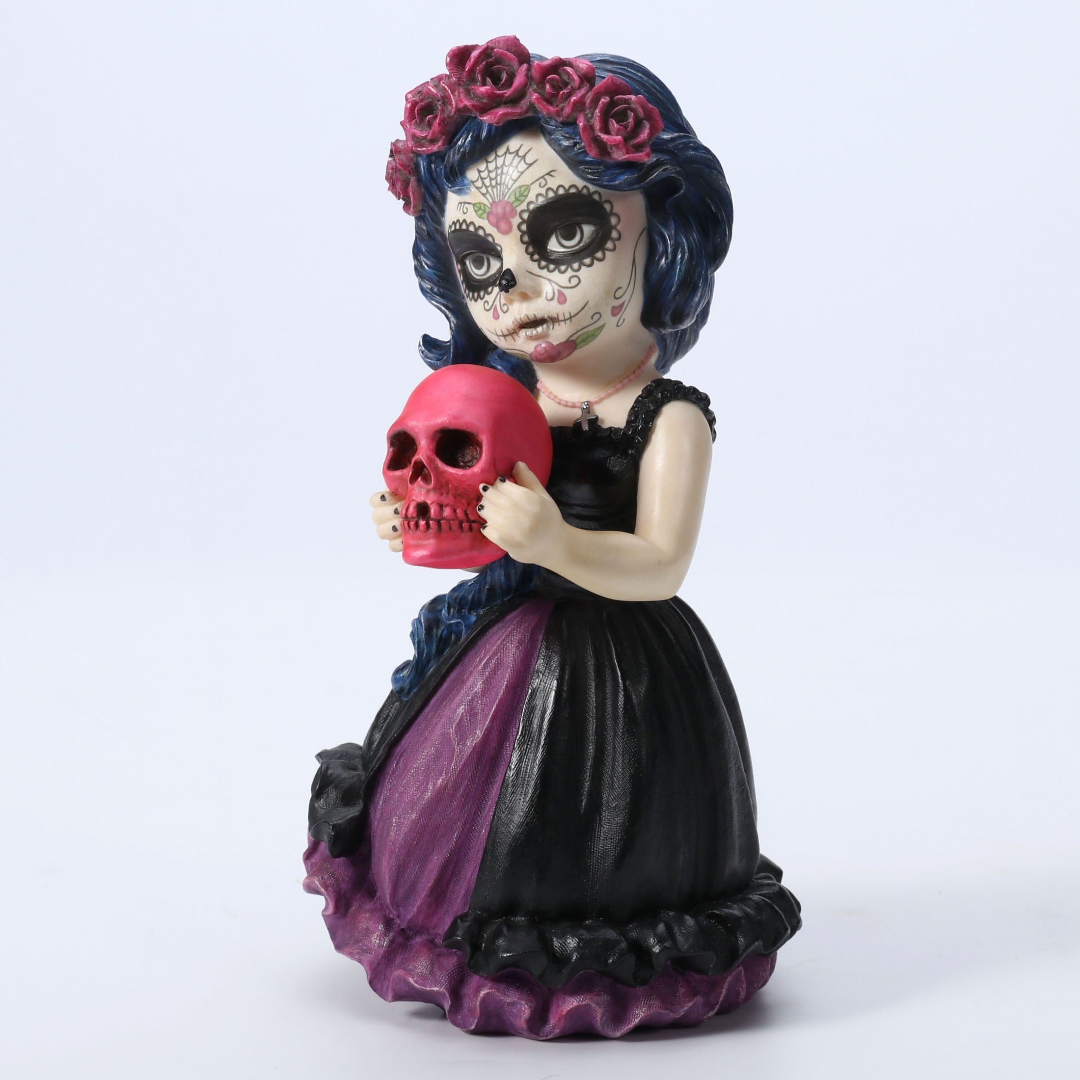 Cosplay Kids Day Of The Dead Holding Pink Skull