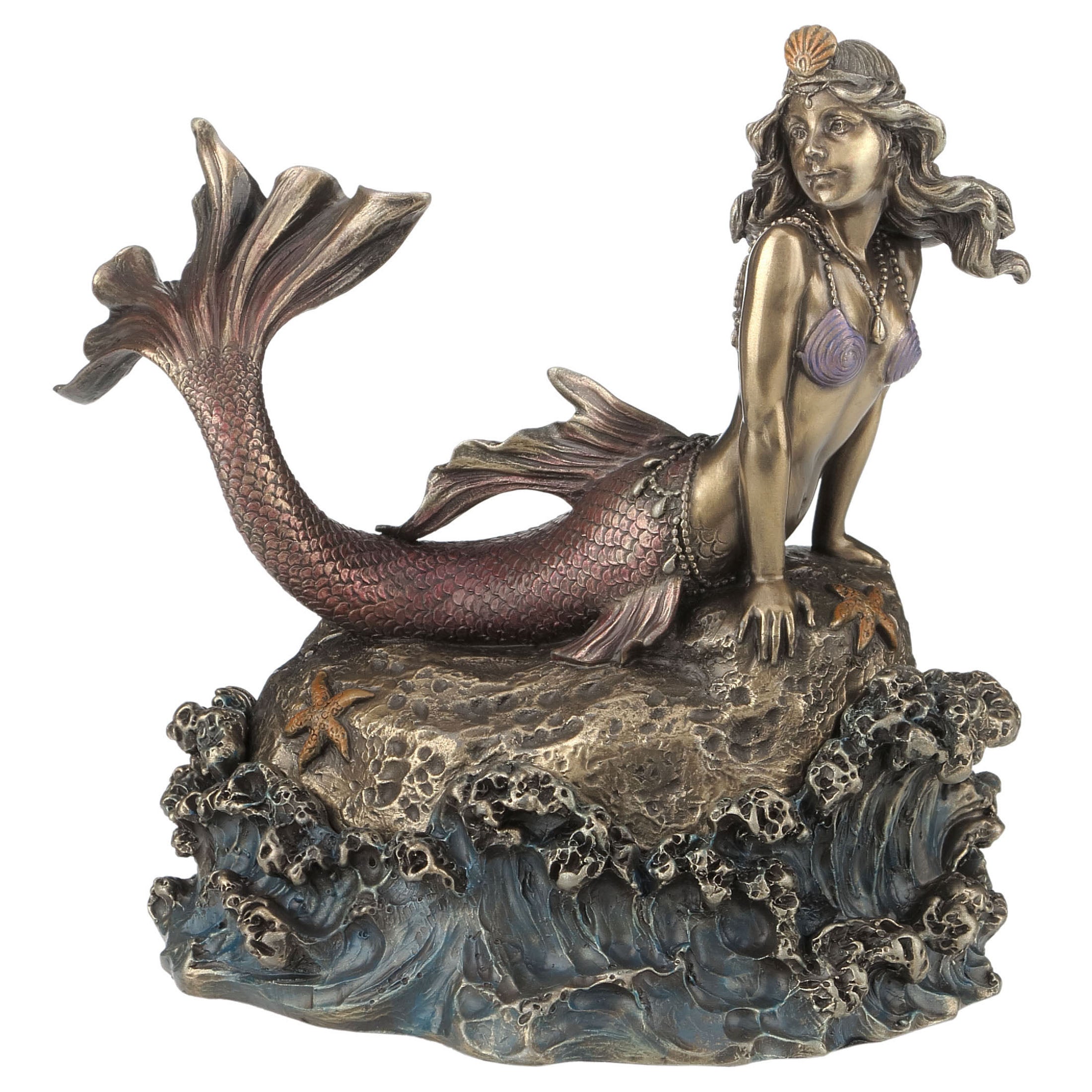 Mermaid Laying On Rock Trinket Box