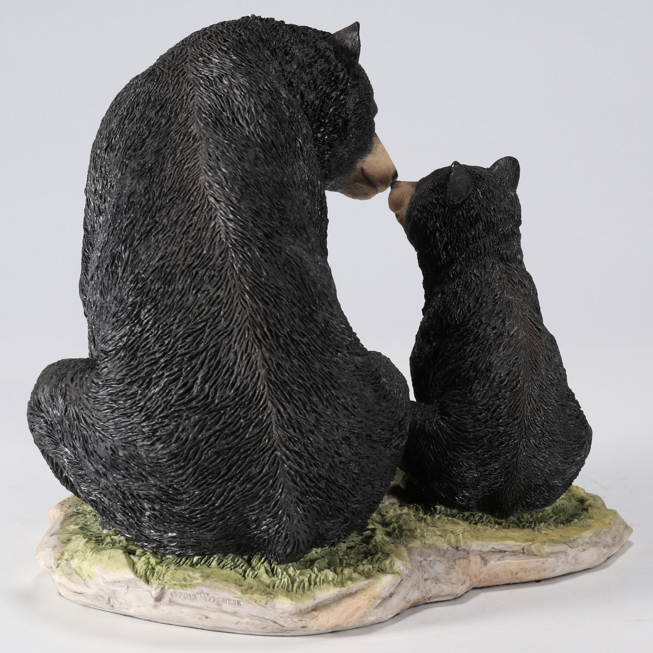 Black Bear Sitting With Her Cub