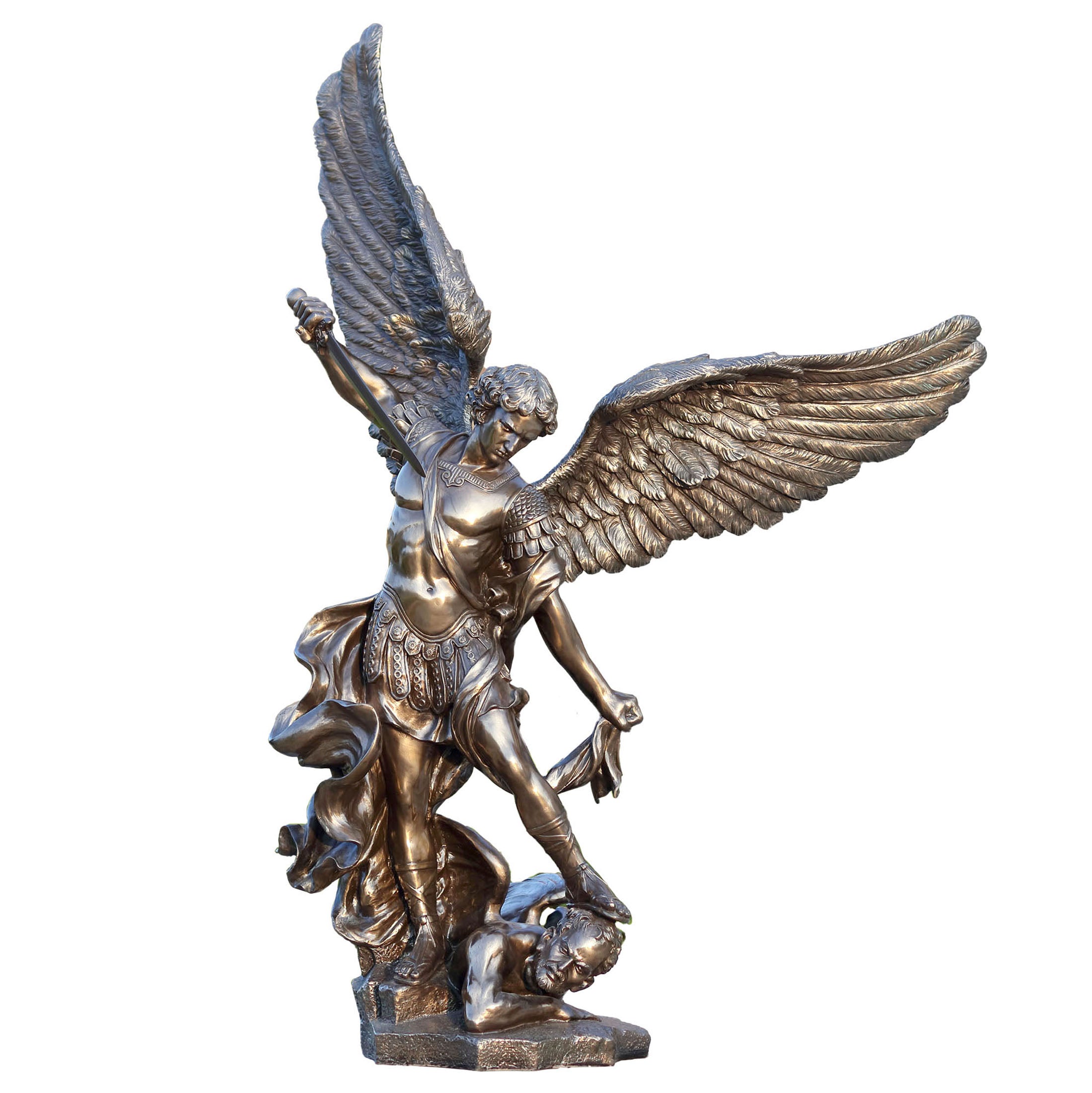 Saint Michael Standing Over Demon With Sword