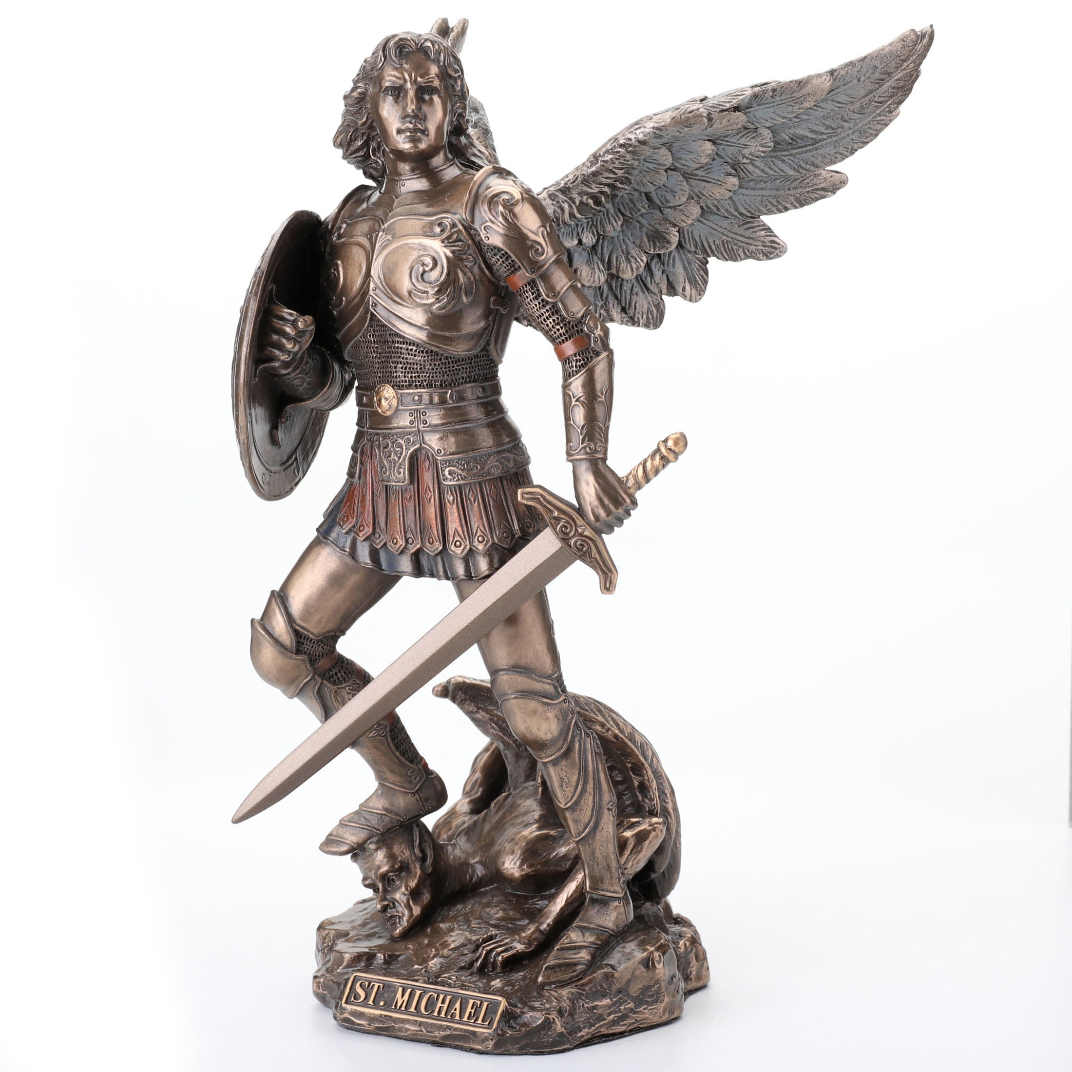 Saint Michael Standing On Demon With Sword And Shield