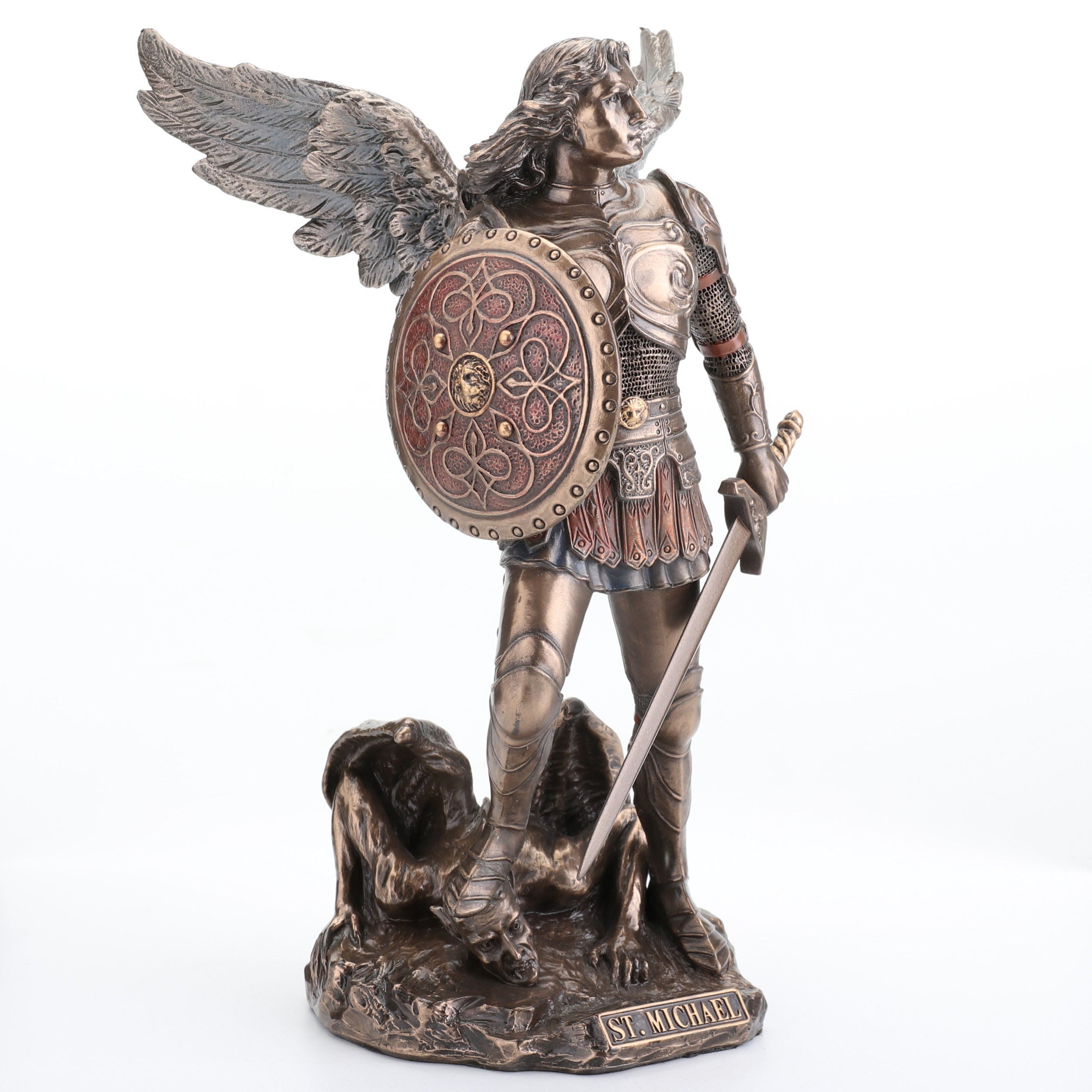 Saint Michael Standing On Demon With Sword And Shield