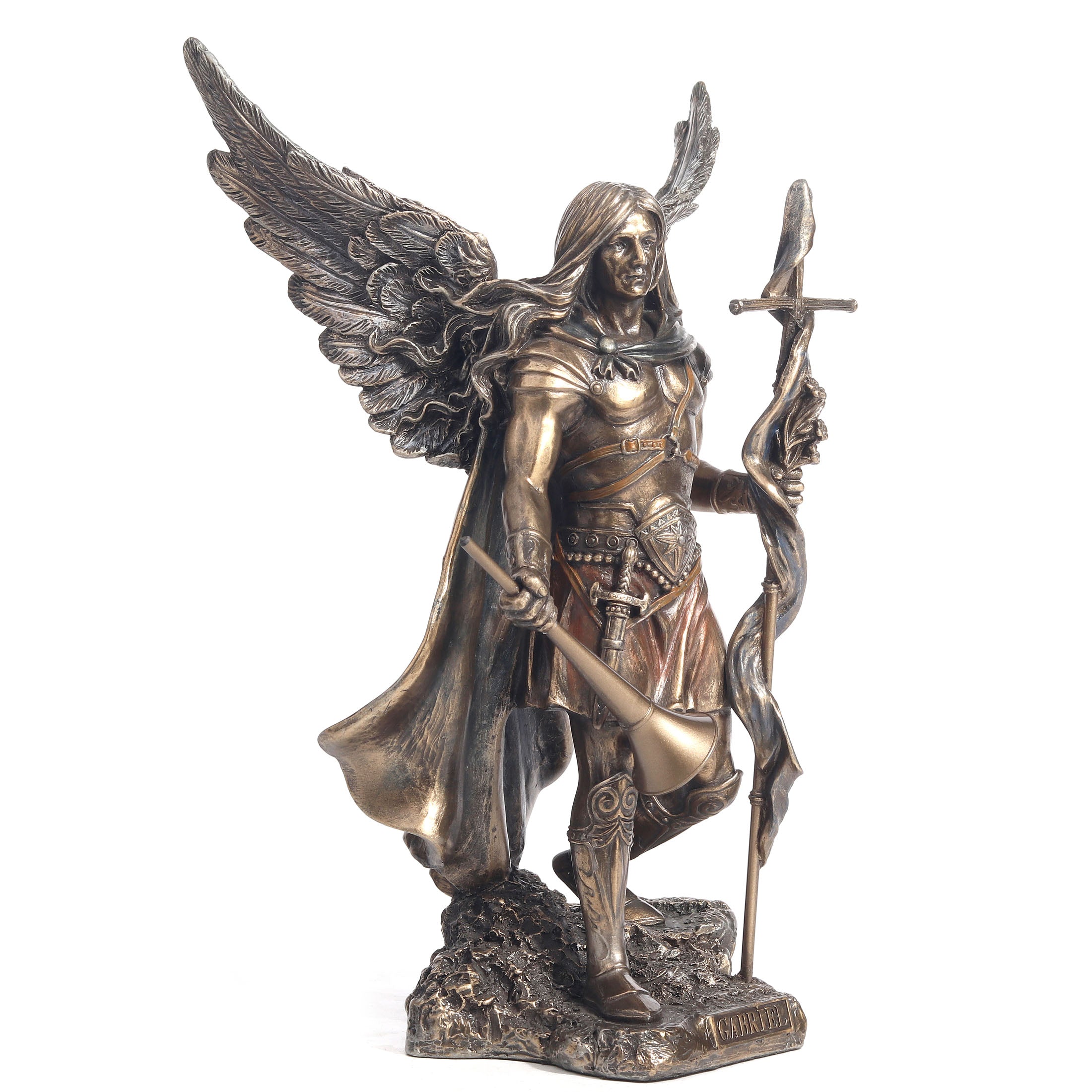 Archangel Saint Gabriel With Cross And Trumpet