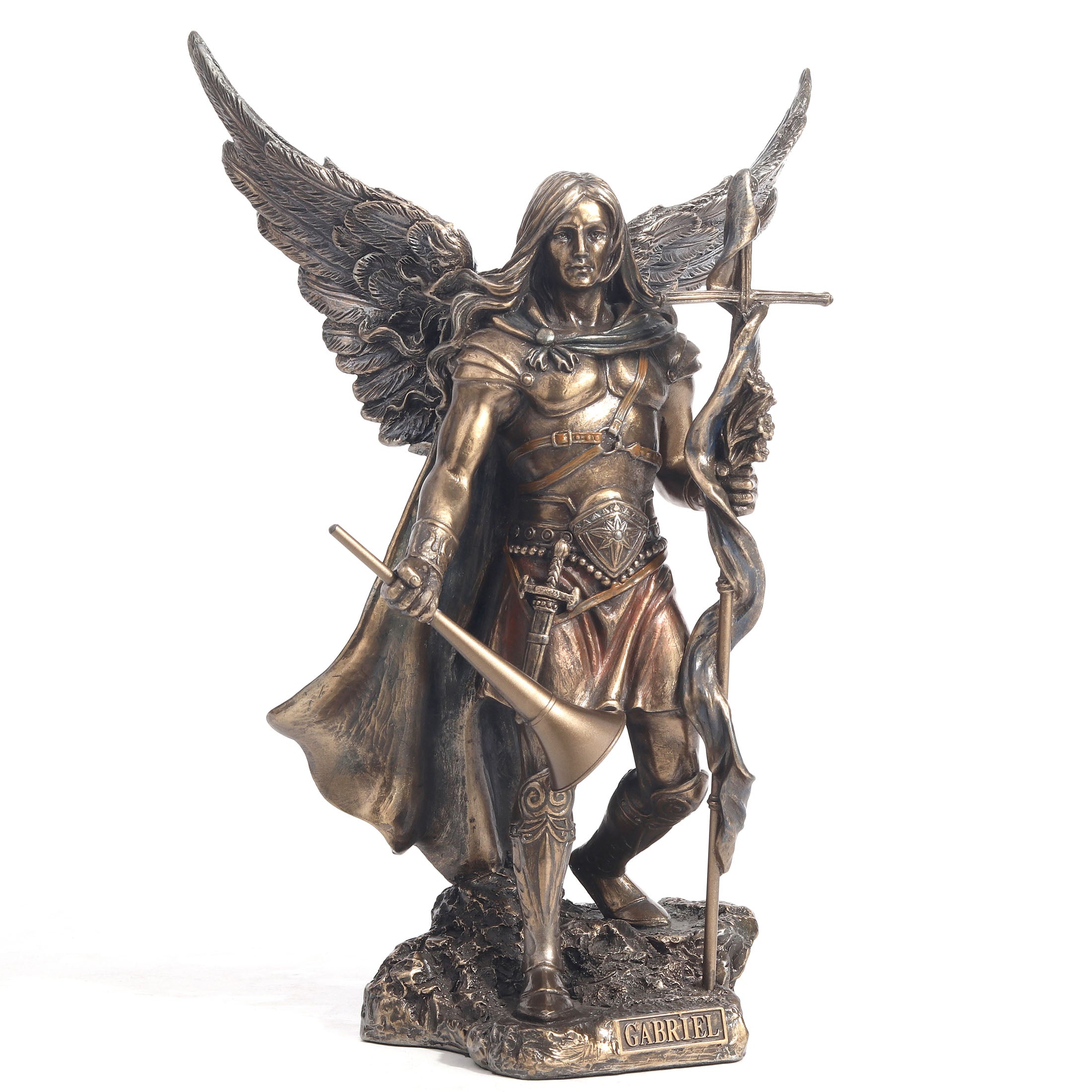Archangel Saint Gabriel With Cross And Trumpet