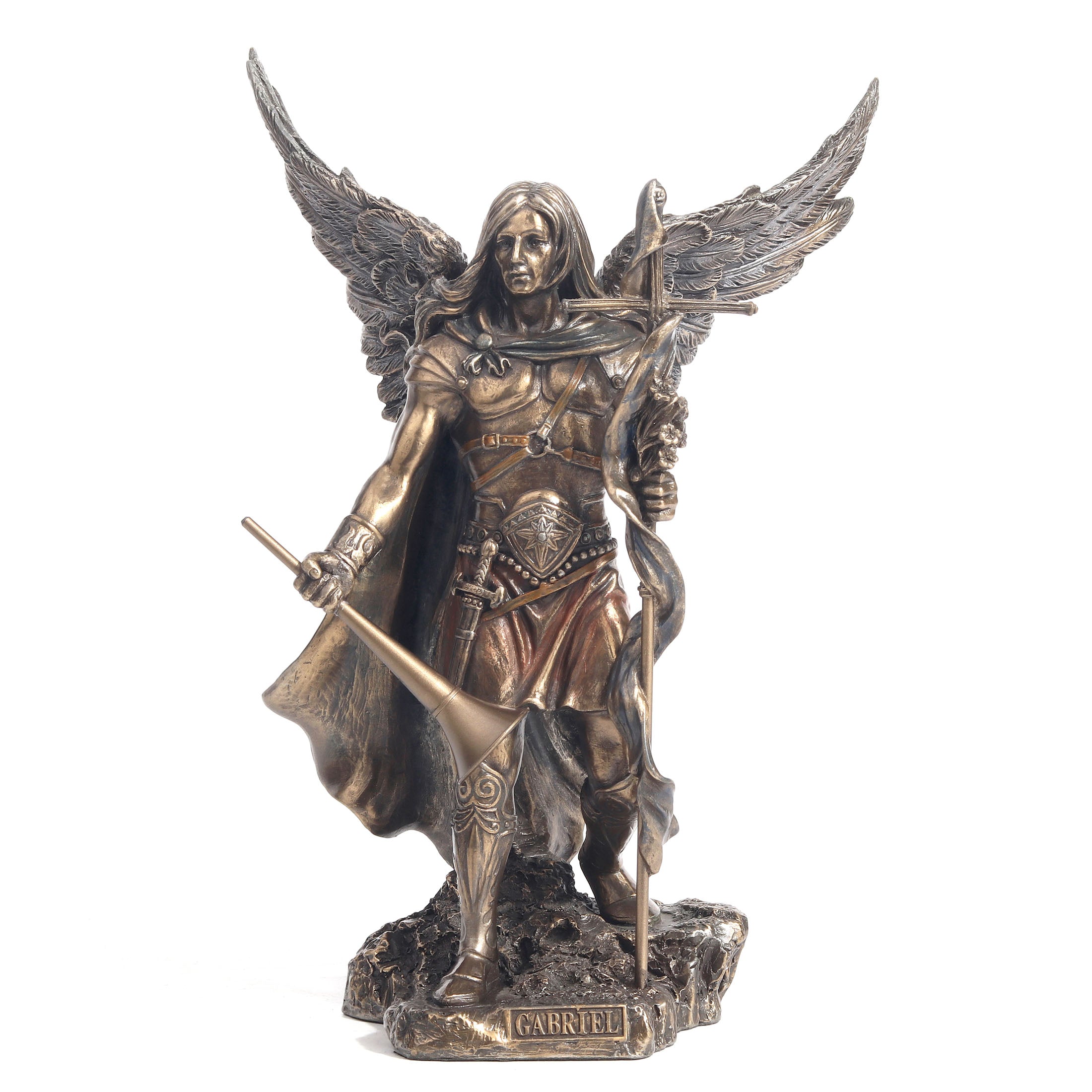 Archangel Saint Gabriel With Cross And Trumpet