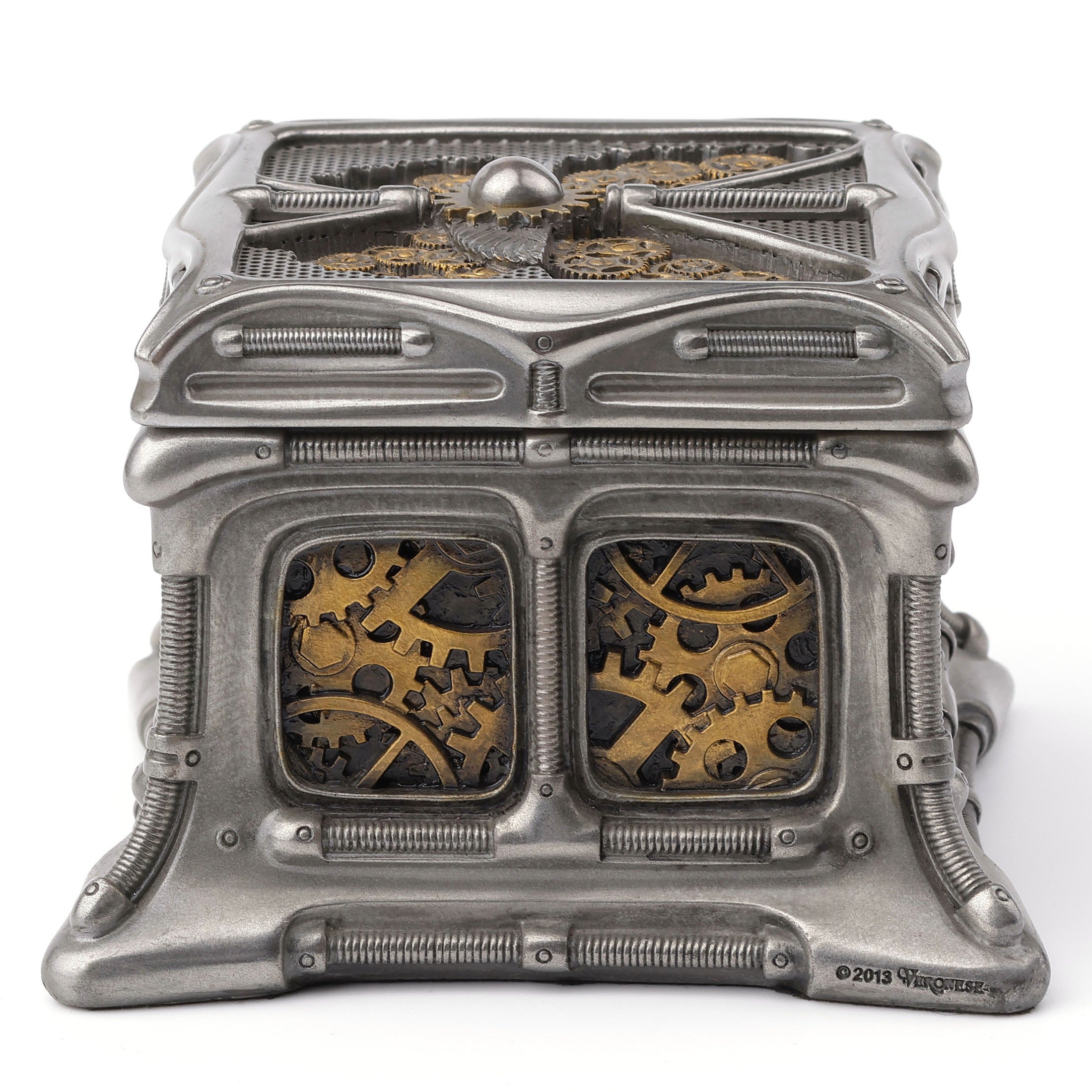 Steampunk Butterfly And Gears Trinket Box (Steel + Brass)