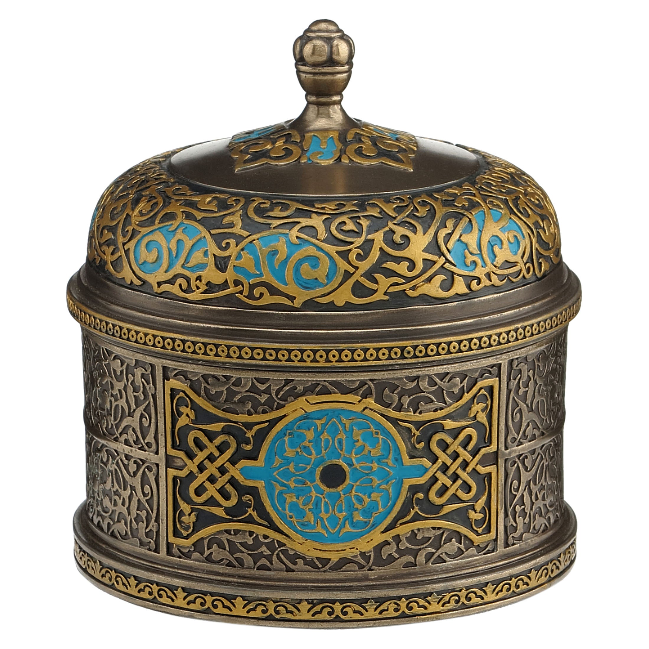 Turquoise Round Trinket Box