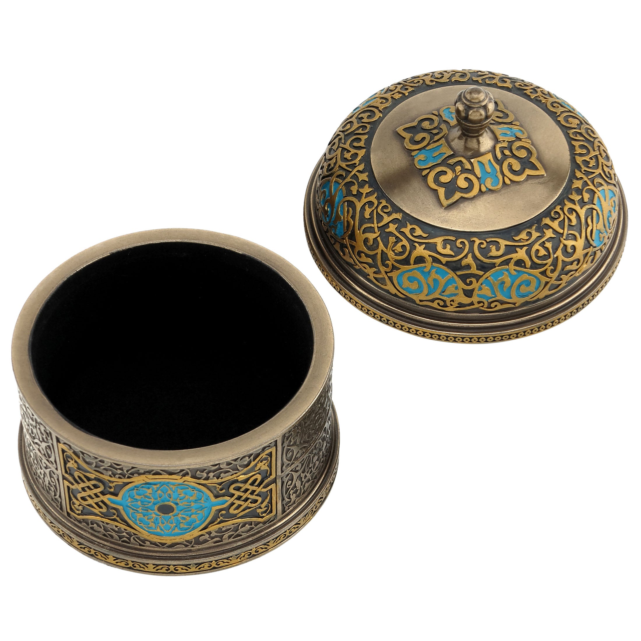 Turquoise Round Trinket Box