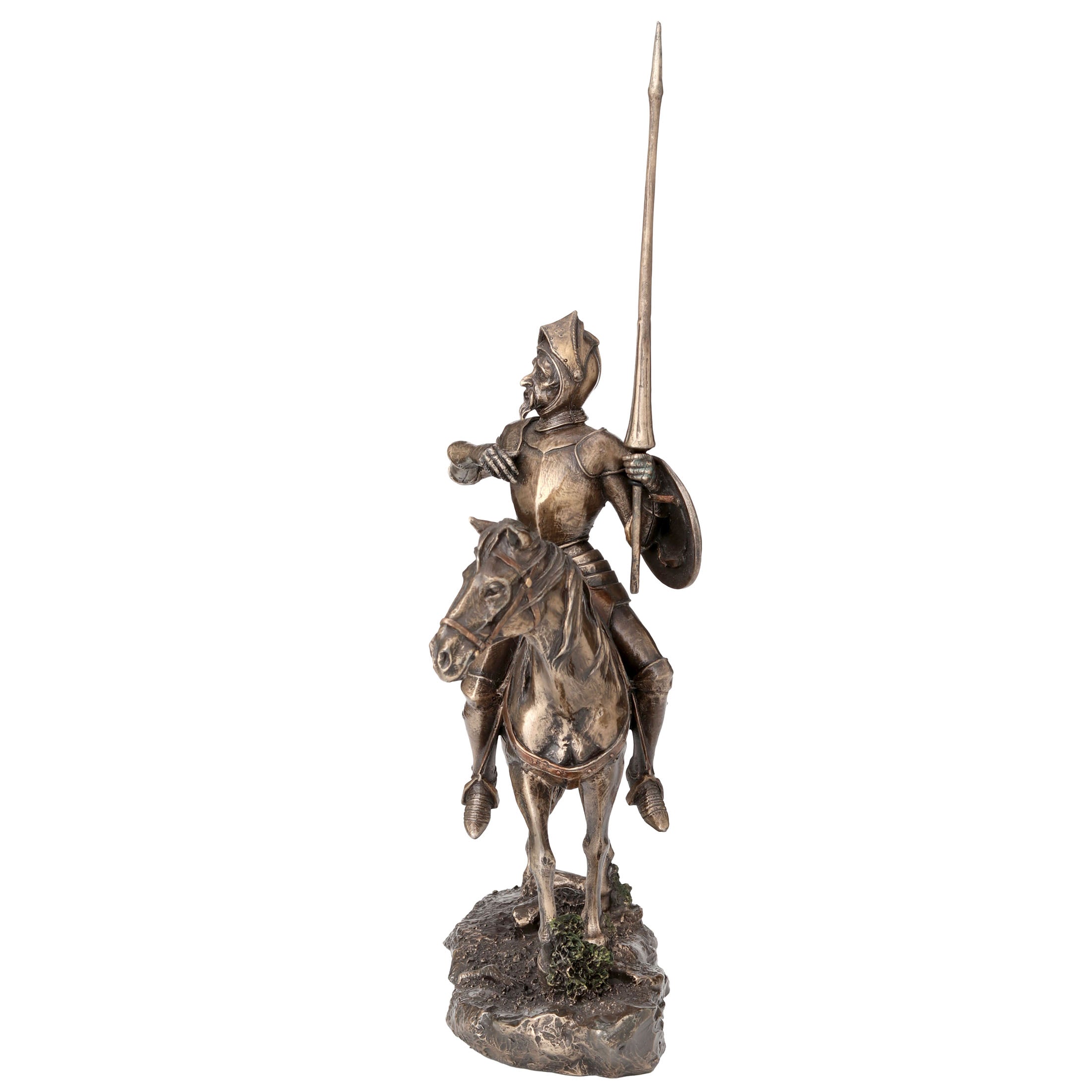 Don Quixote Wearing Full Armor On Horse With Lance And Shield (Mbz+Color)