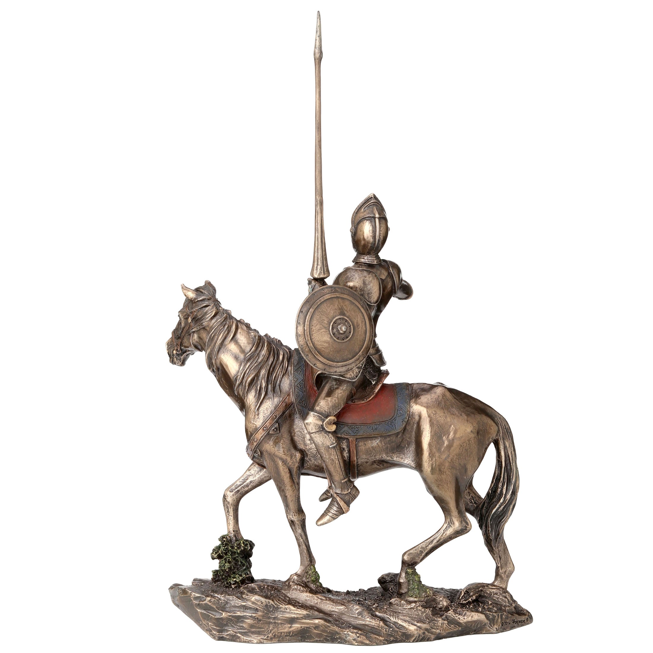 Don Quixote Wearing Full Armor On Horse With Lance And Shield (Mbz+Color)