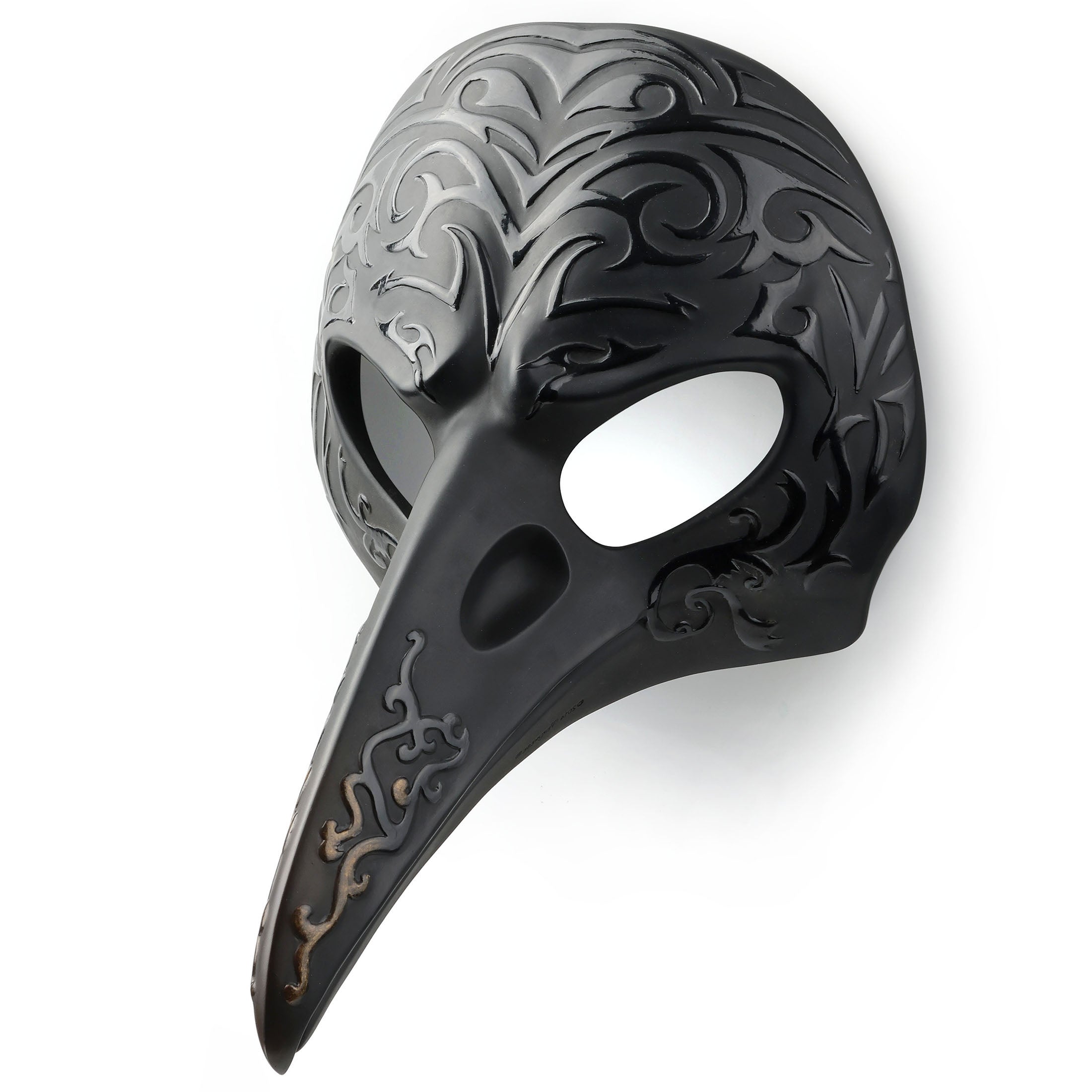 Patterned Crow Beak Mask Wall Plaque (Black)