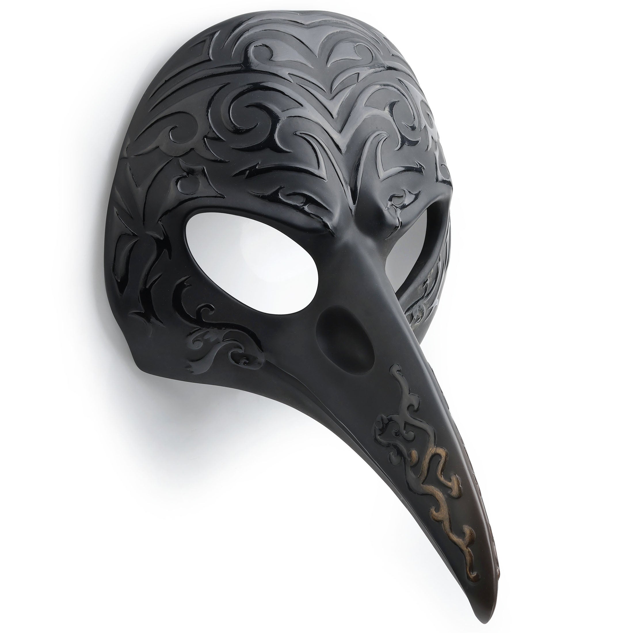 Patterned Crow Beak Mask Wall Plaque (Black)