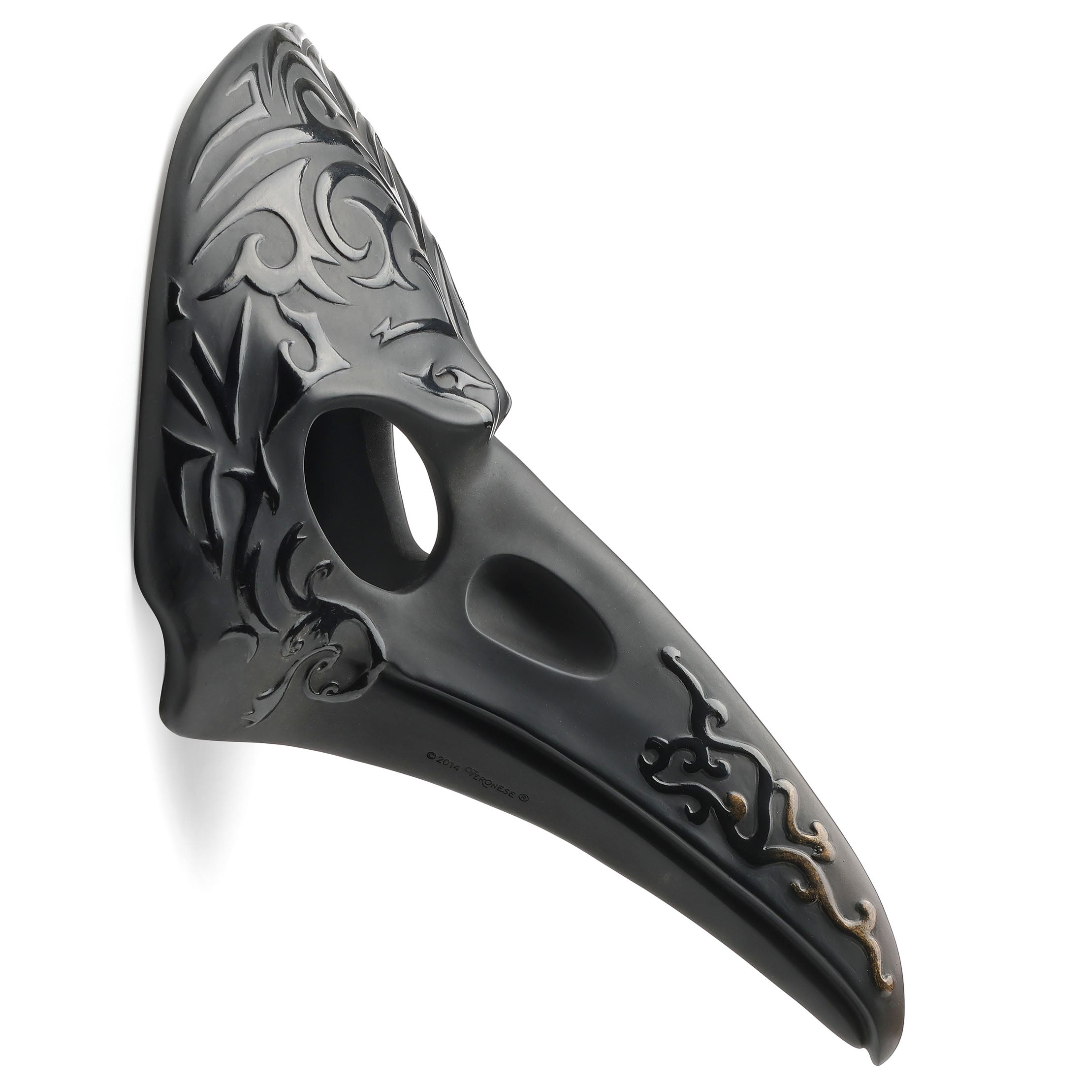 Patterned Crow Beak Mask Wall Plaque (Black)