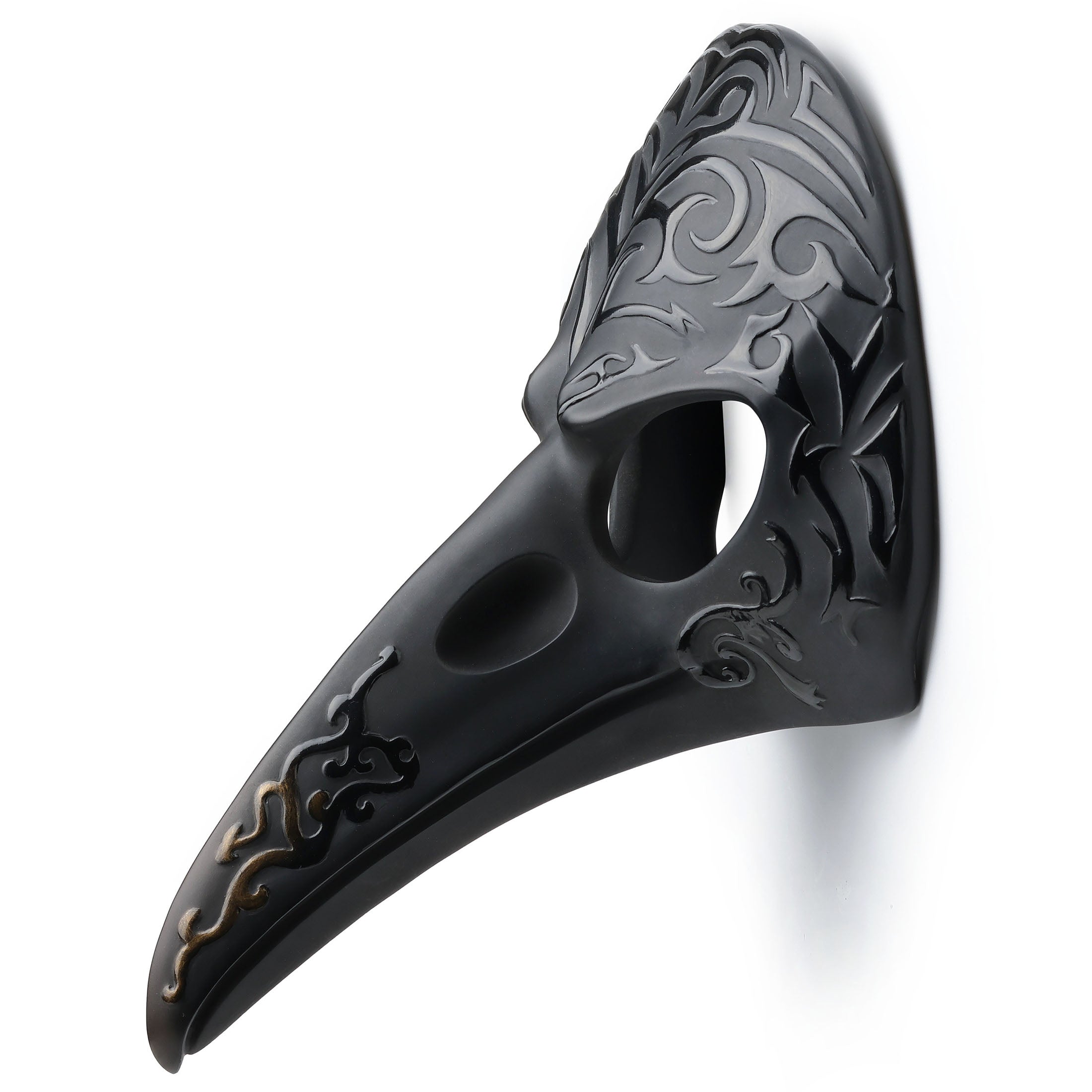Patterned Crow Beak Mask Wall Plaque (Black)