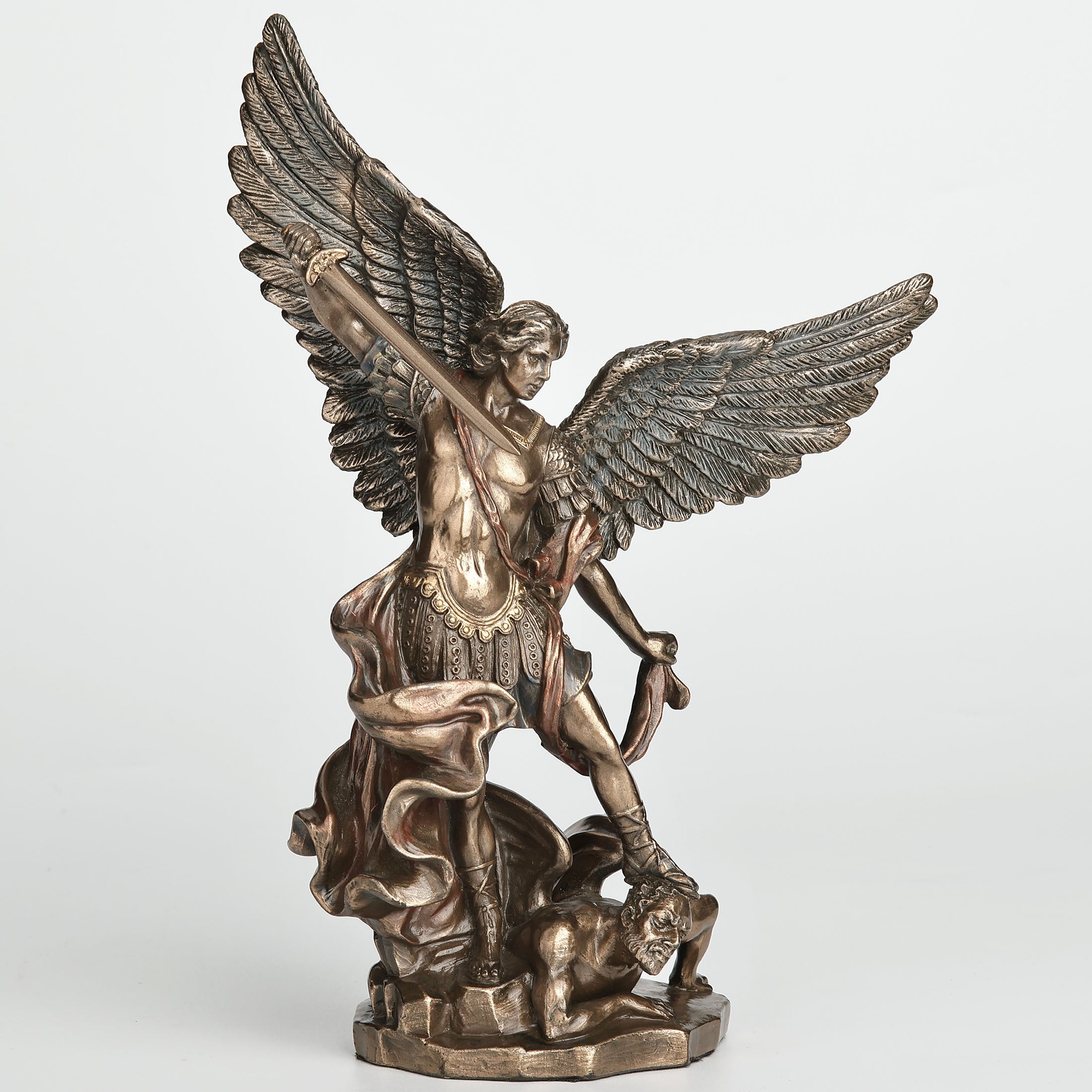 Saint Michael Standing Over Demon With Sword