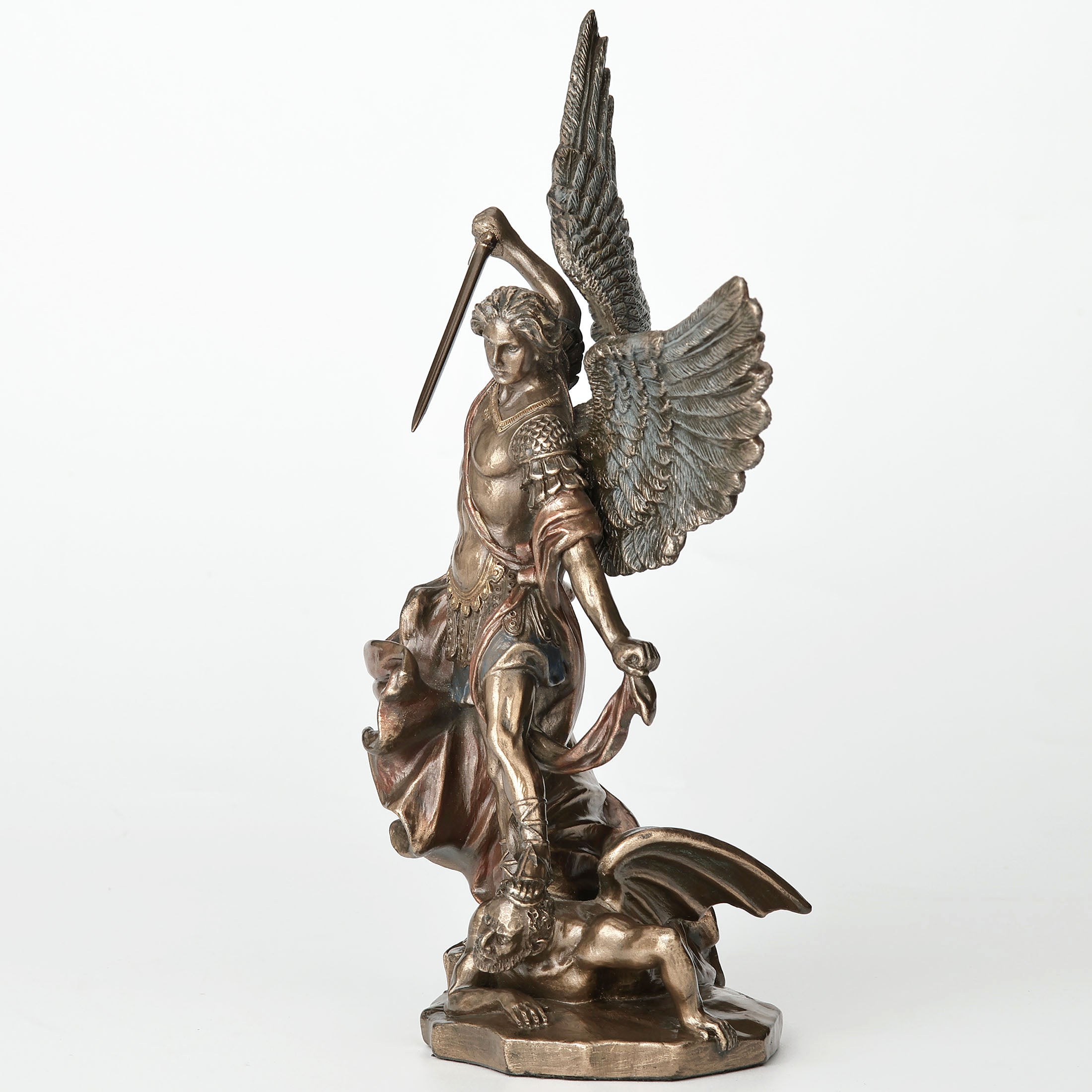 Saint Michael Standing Over Demon With Sword
