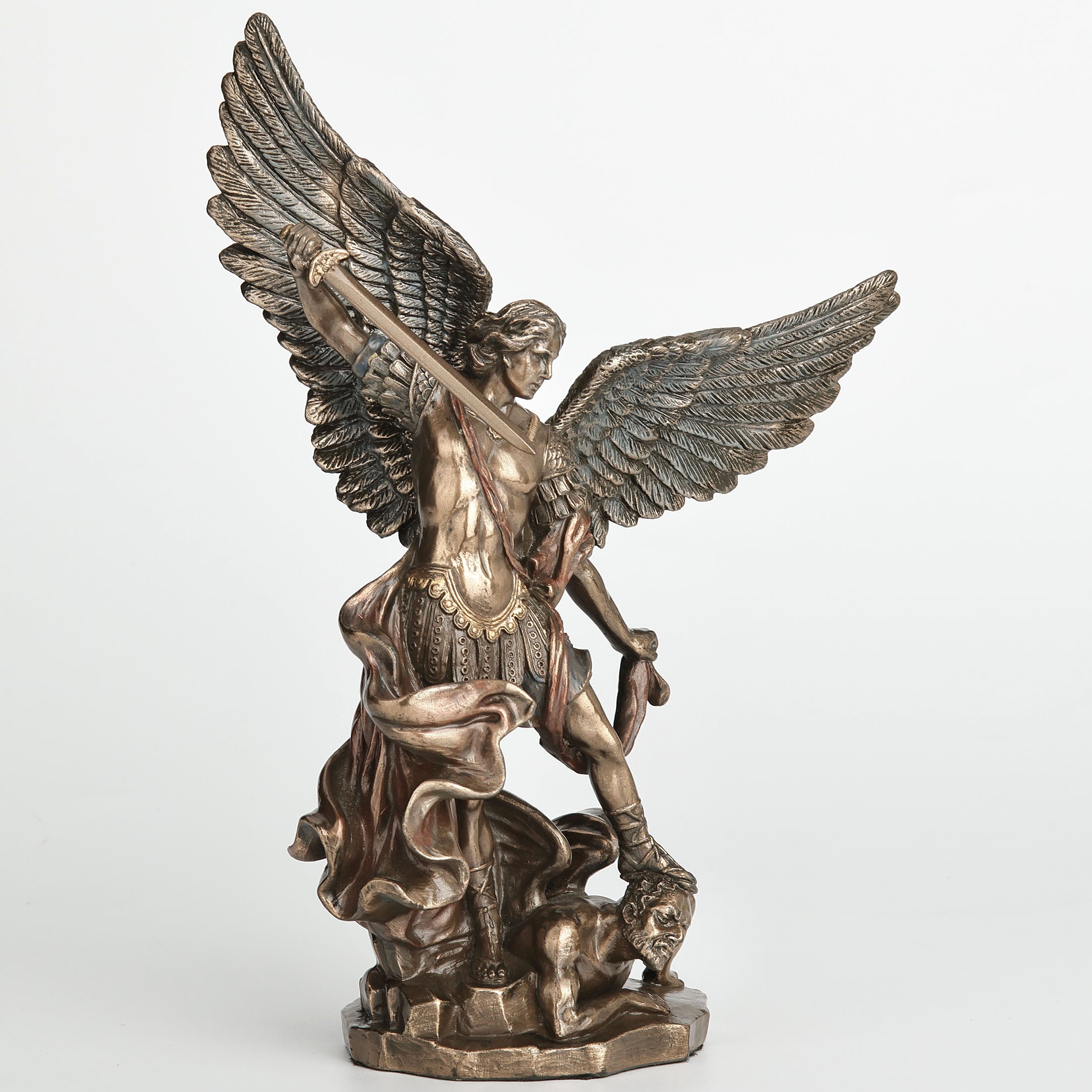 Saint Michael Standing Over Demon With Sword