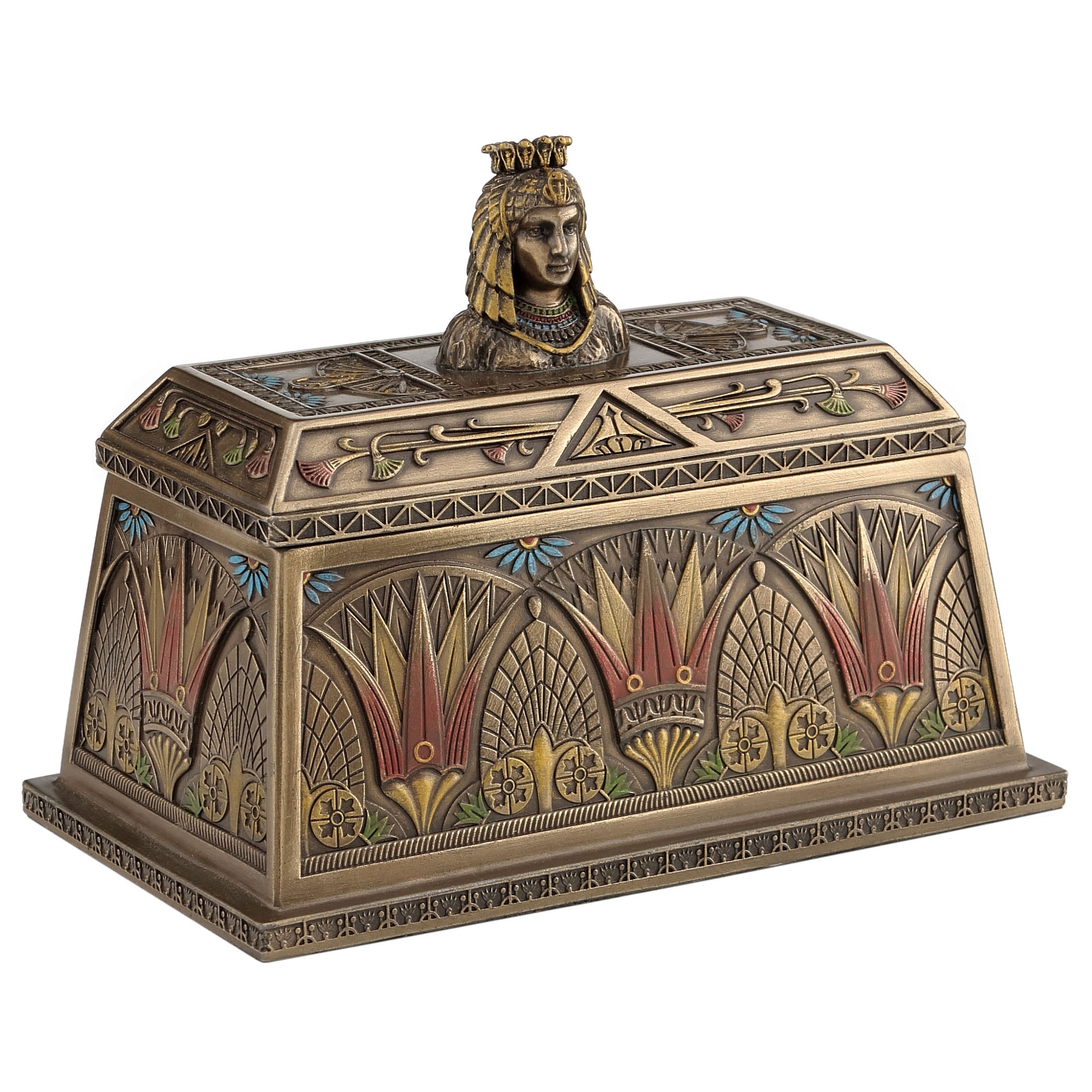 Art Deco Egyptian Queen Bust Trinket Box (Mbz+Color)