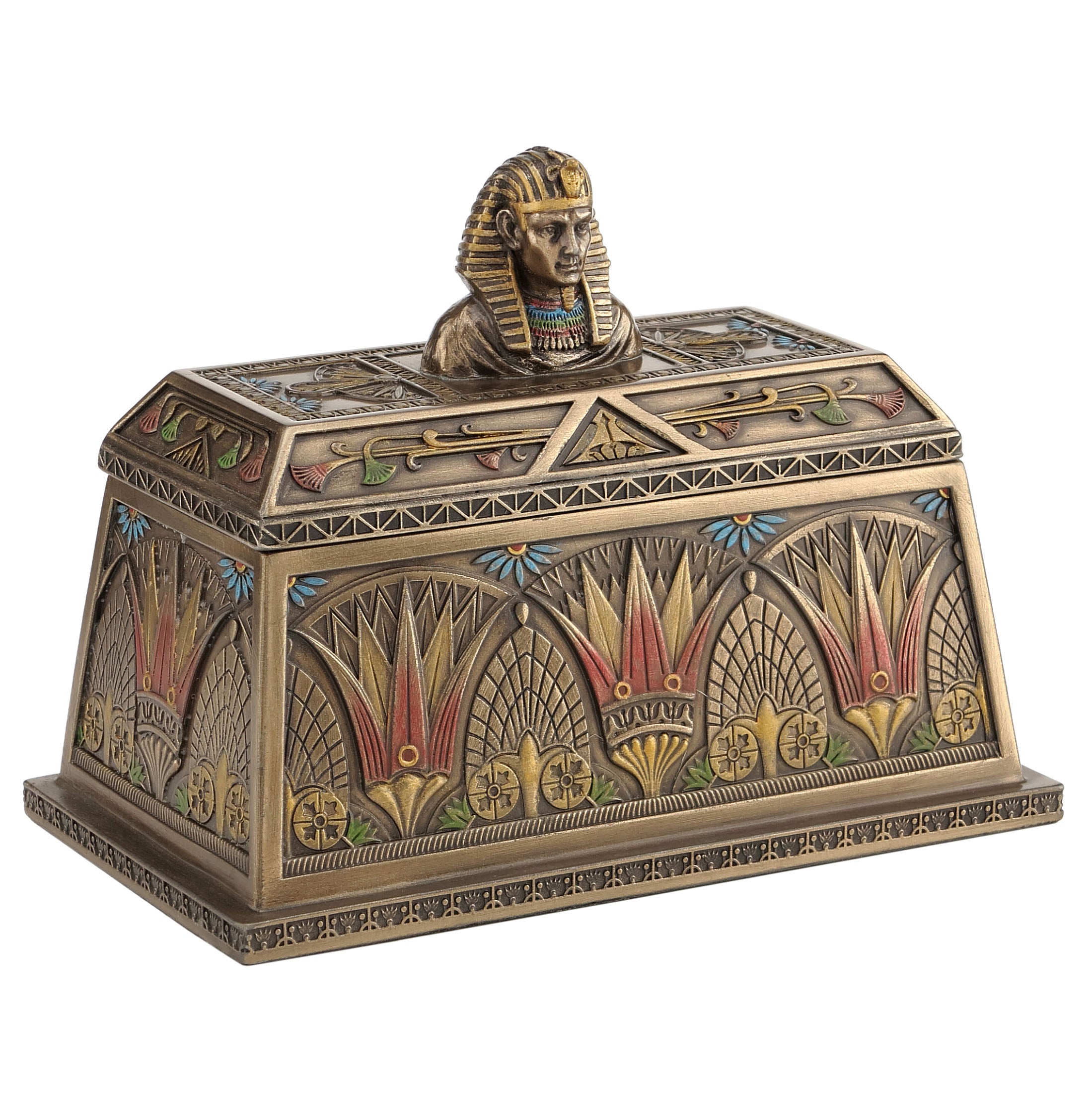 Art Deco Egyptian Pharaoh Bust Trinket Box (Mbz+Color)