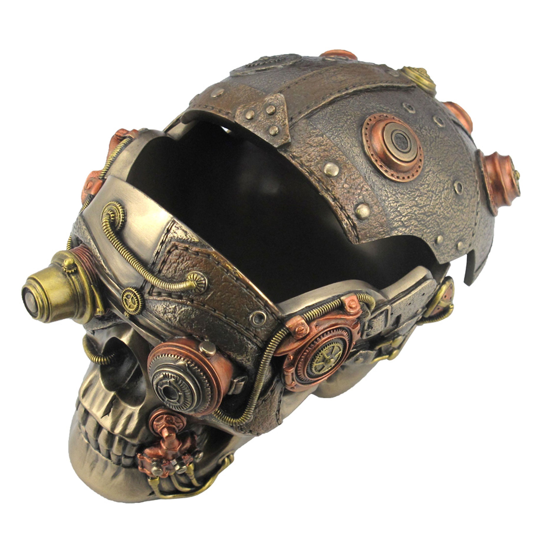 Steampunk Skull With Leather Texture Trinket Box (Mbz+Copper)