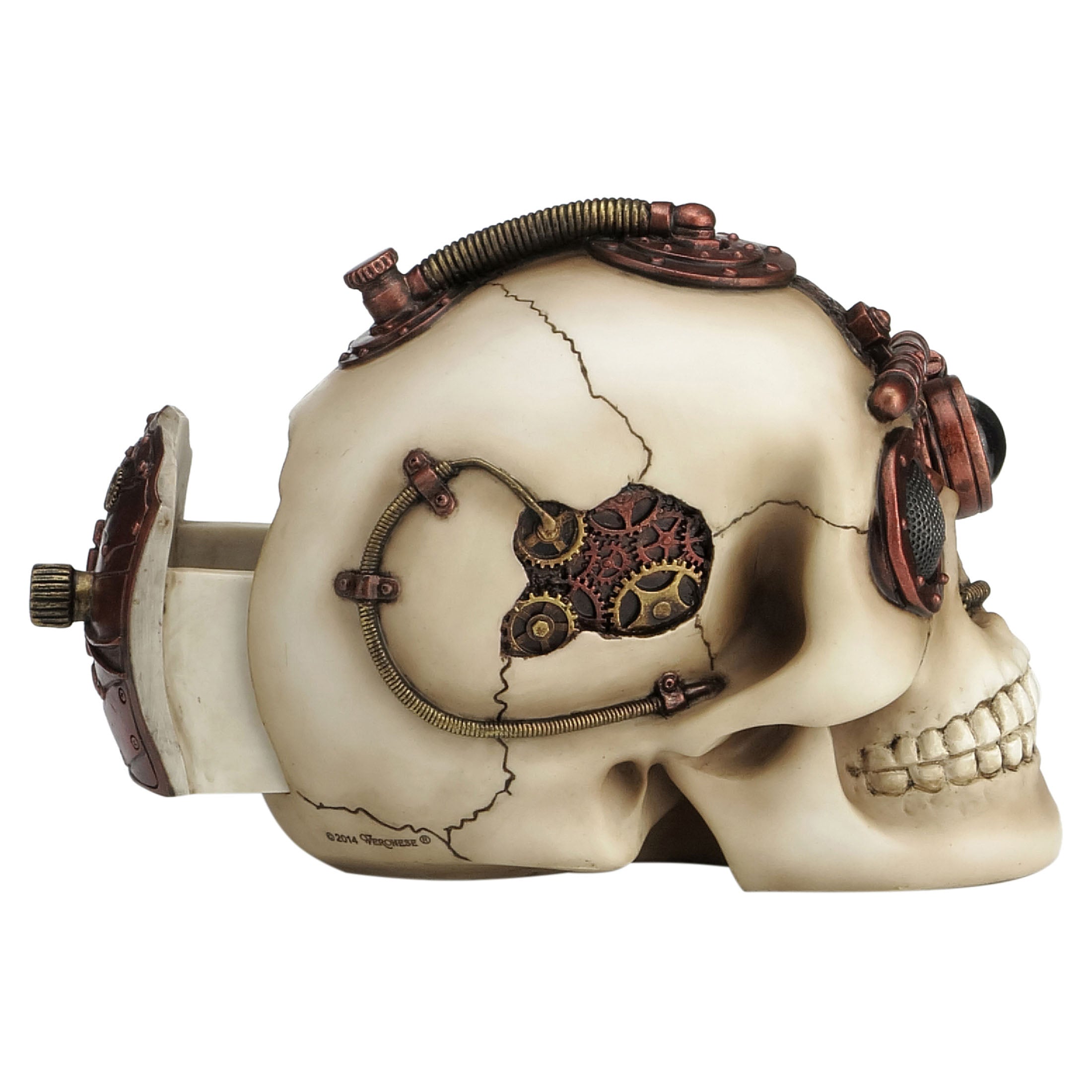 Steampunk Skull With Secret Drawer Trinket Box