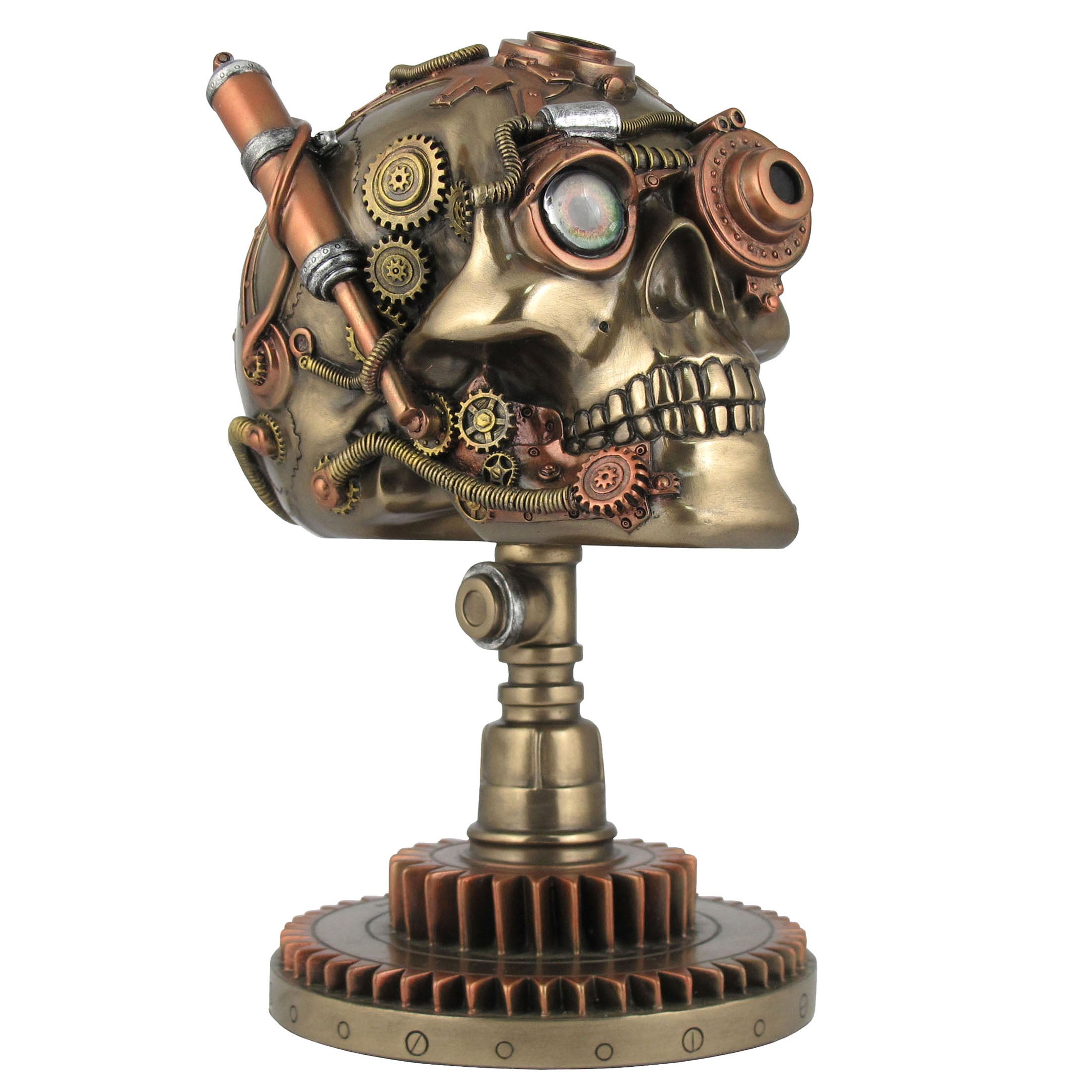 Steampunk Skull On Gear Stand