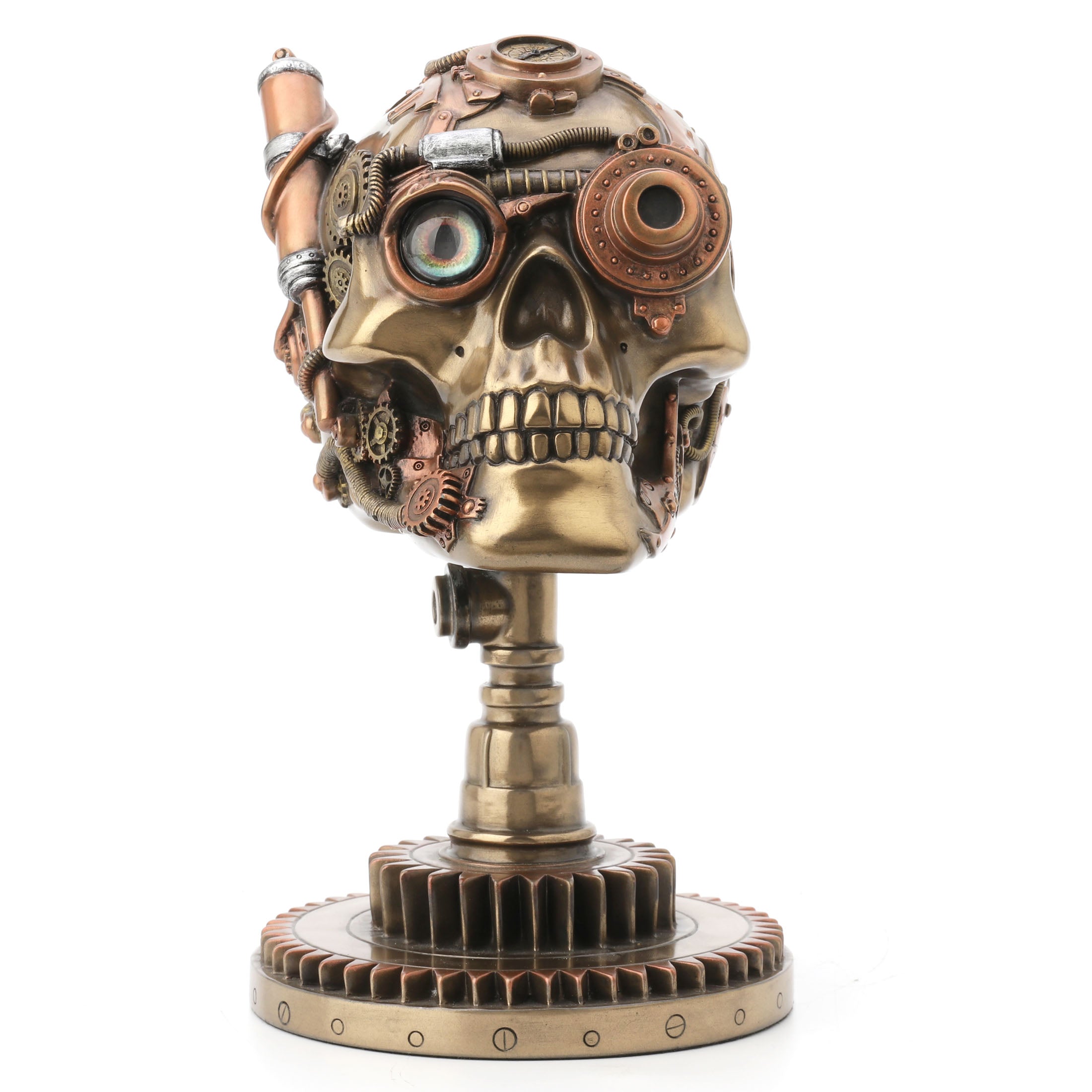 Steampunk Skull On Gear Stand