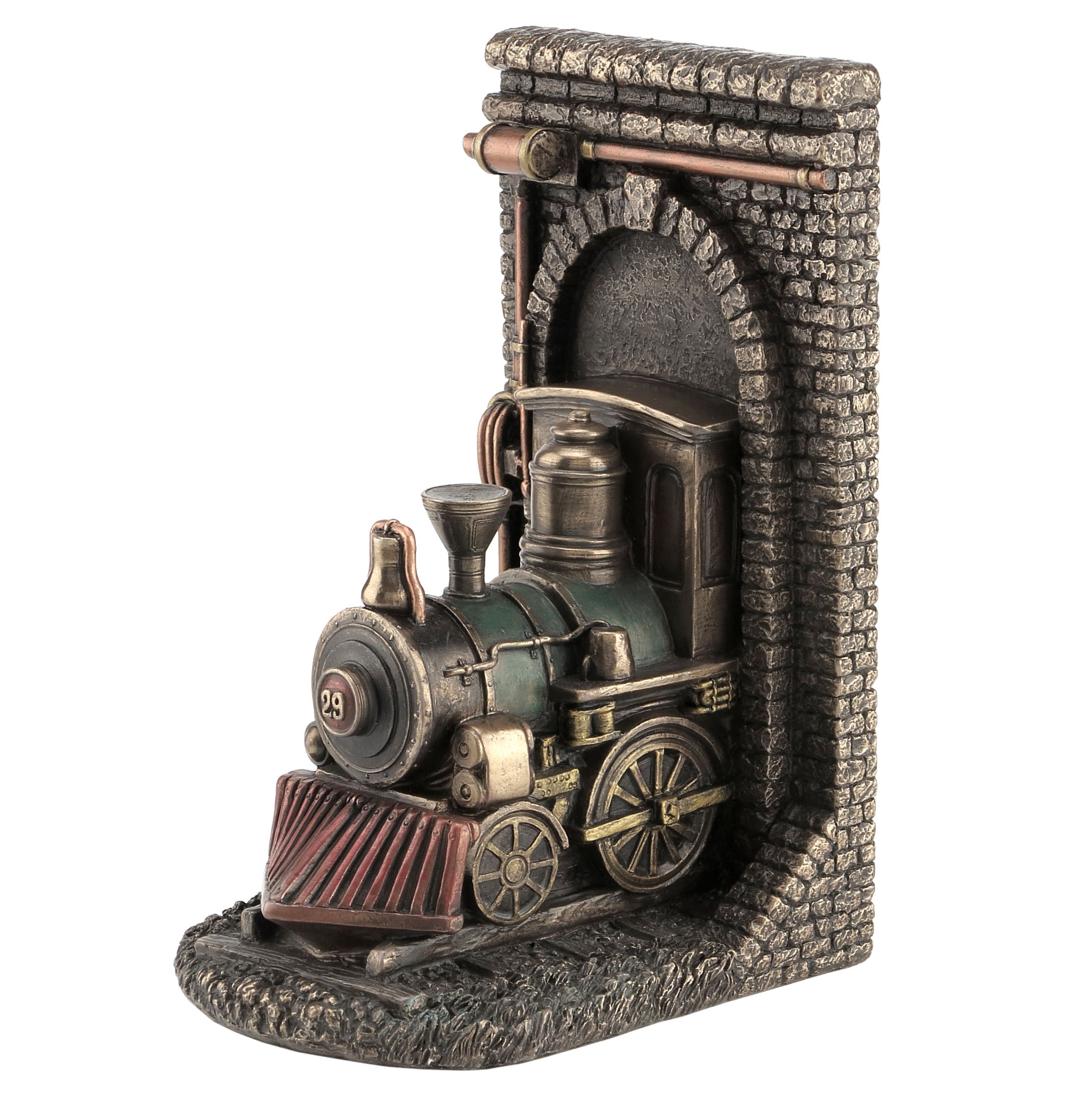 Steampunk Locomotive Out Of Tunnel Bookend (Mbz+Color) (Single Bookend)