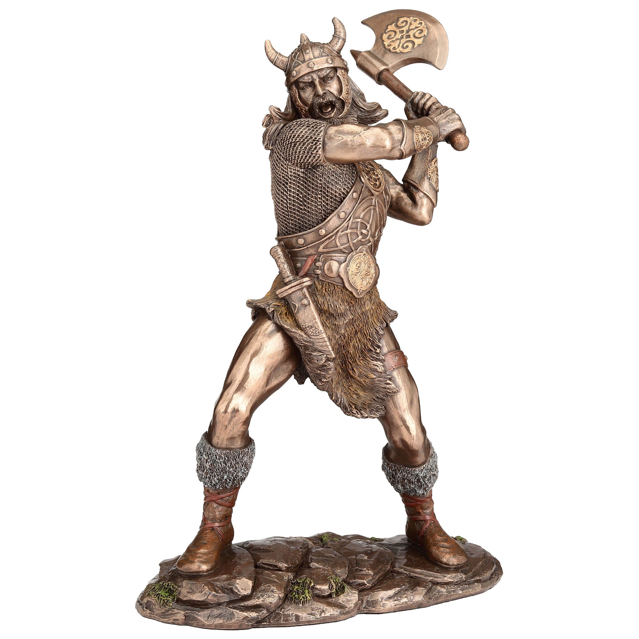 Viking Warrior Swinging An Axe (Mbz+Color)