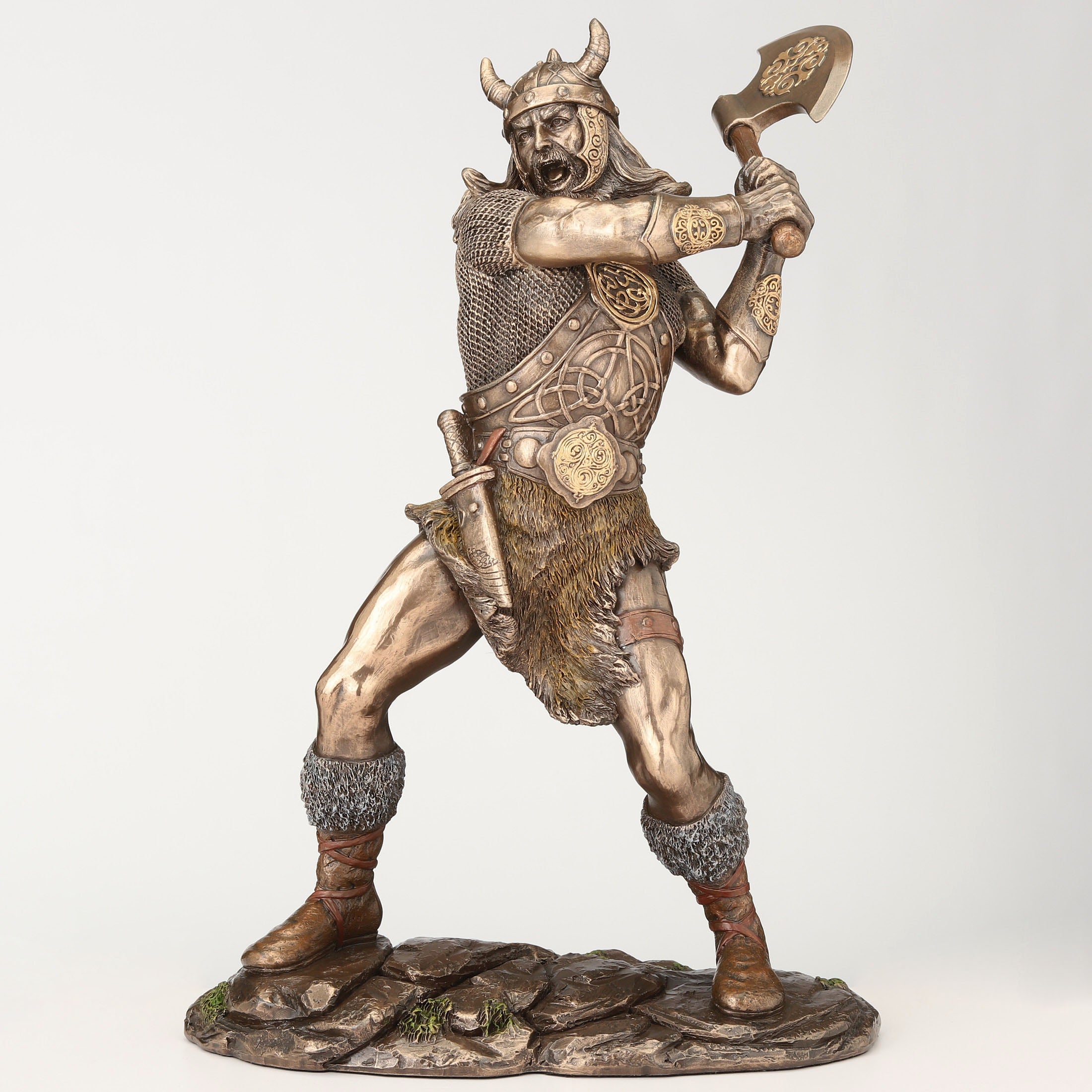 Viking Warrior Swinging An Axe (Mbz+Color)