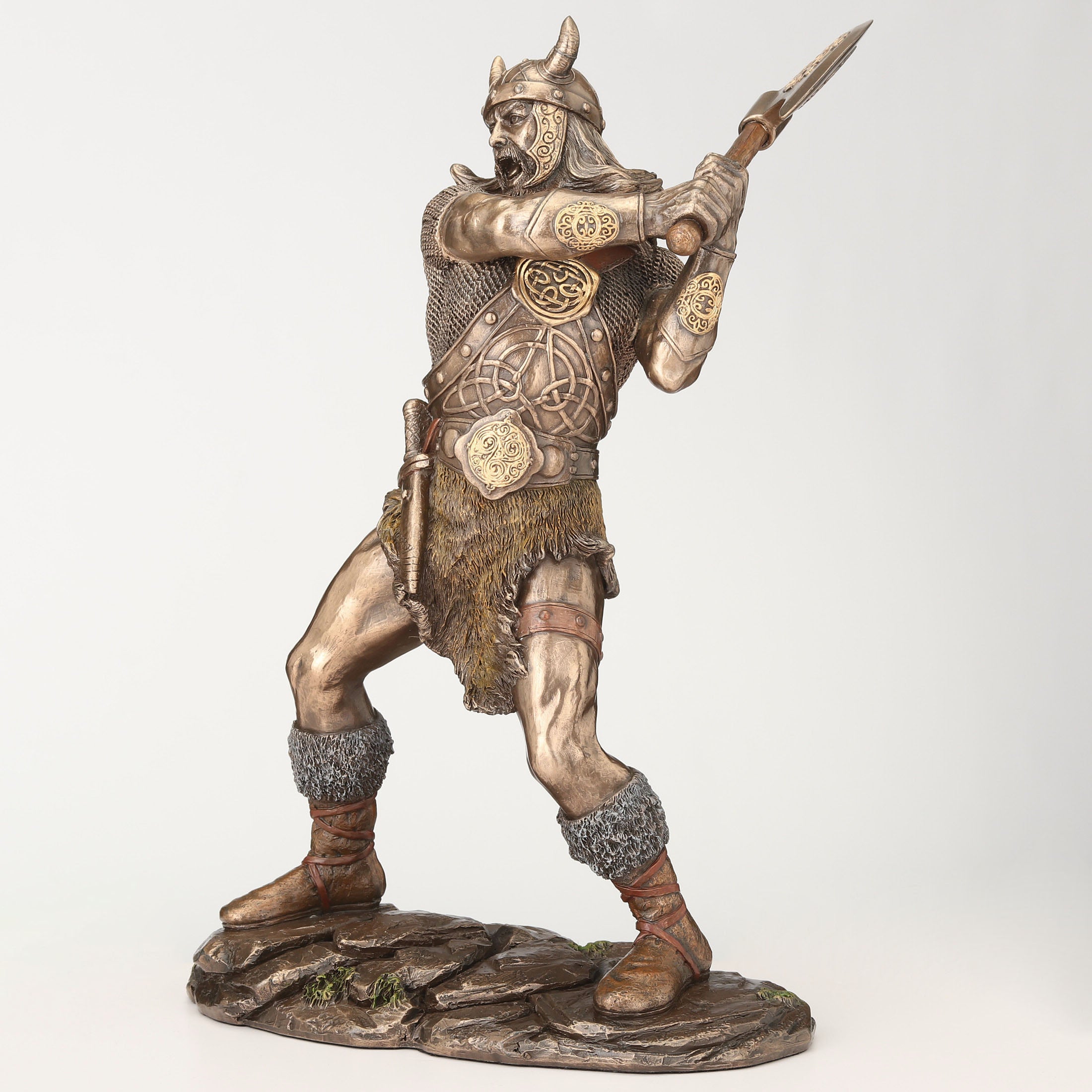 Viking Warrior Swinging An Axe (Mbz+Color)