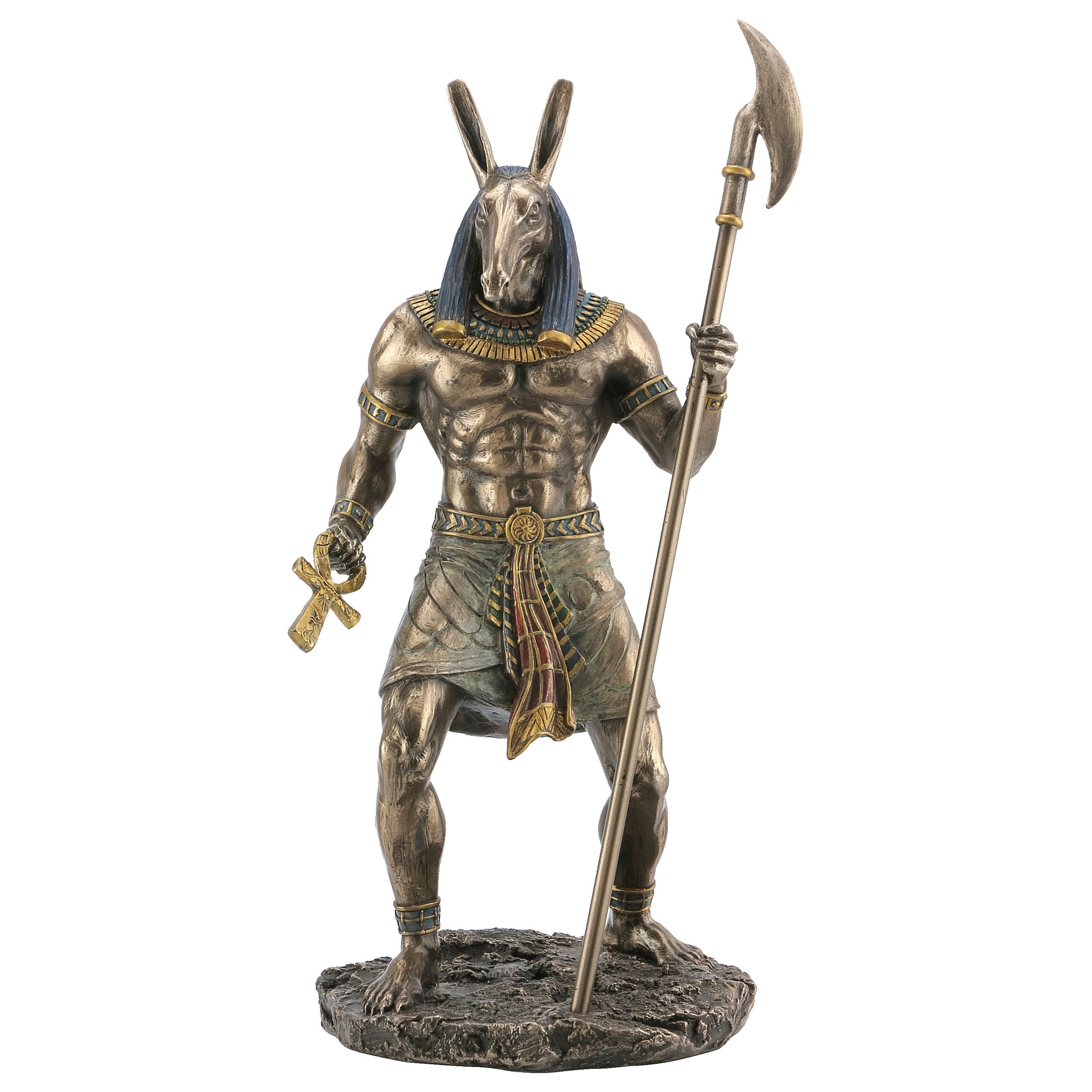 Seth Holding Ankh And Was Scepter