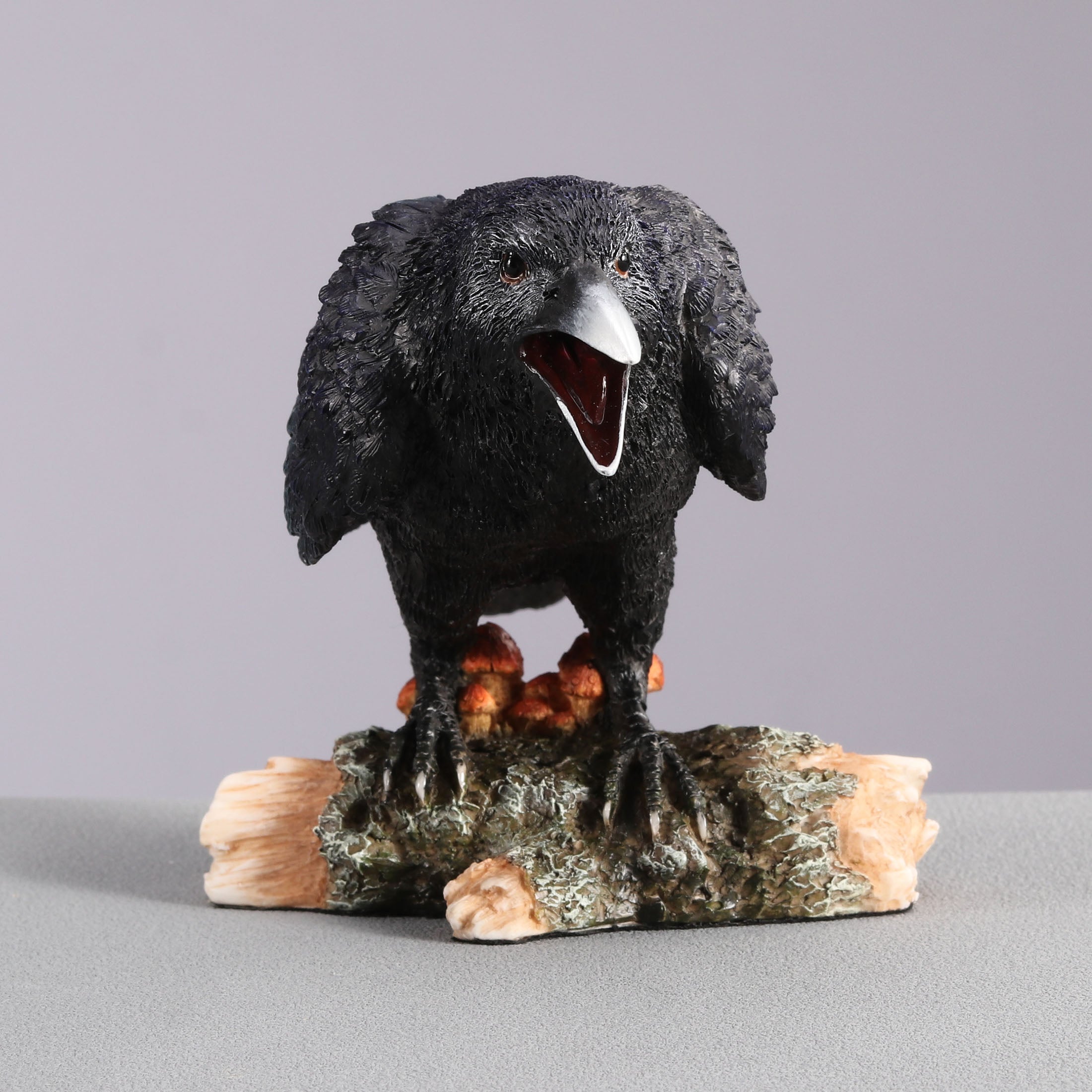 Crow Standing On Small Log